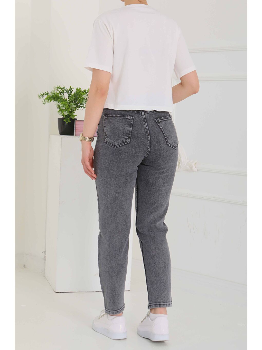 Gri Skinny Jean Pantolon Füme   26830-6