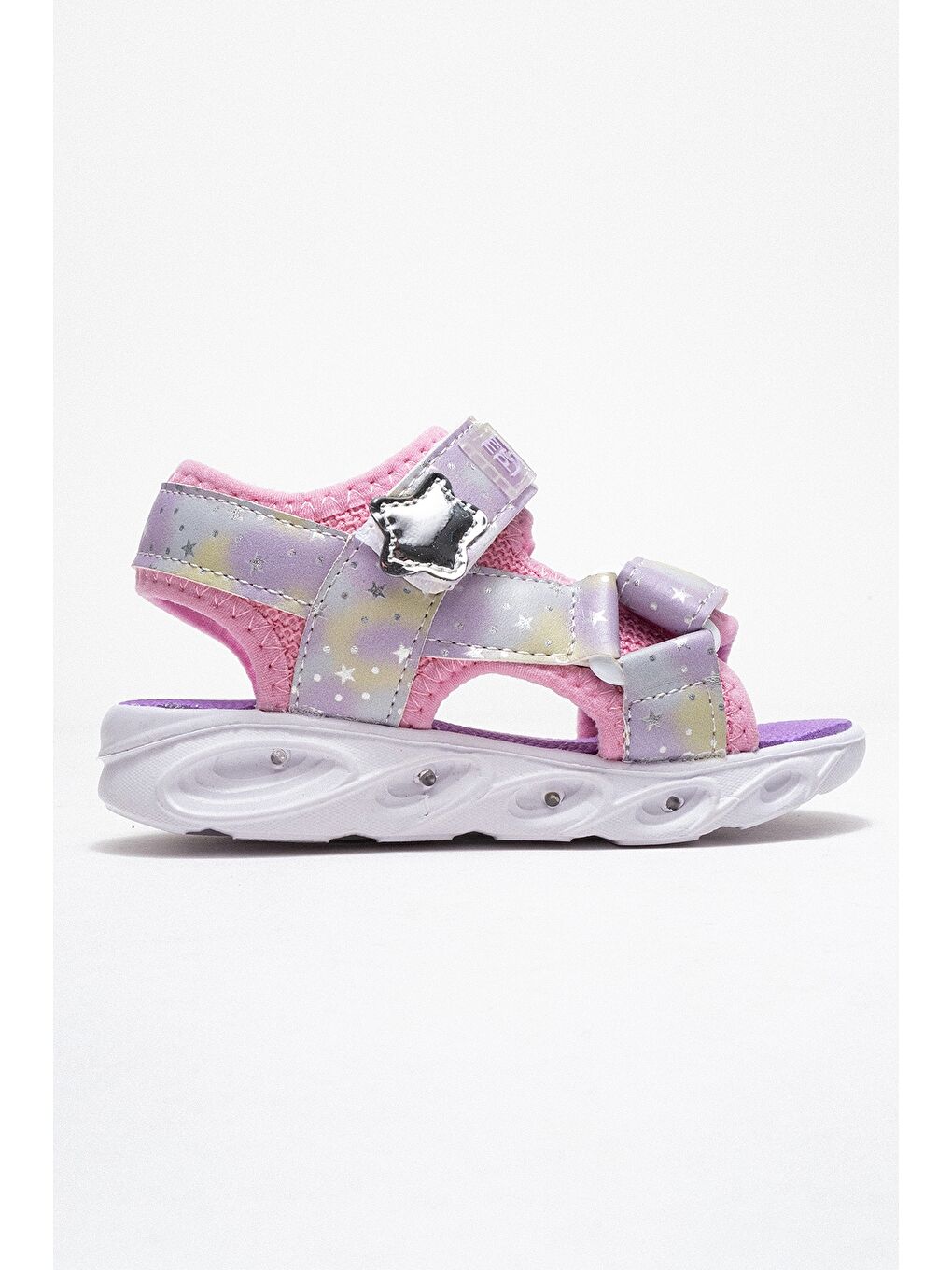 Kız Çocuk Pembe Işıklı Anatomik Hafif Günlük Sandalet-3