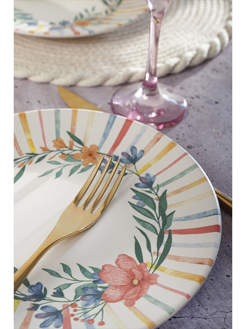 Karışık Soft Flowers Pasta Tabağı 20 Cm 6 Adet-4