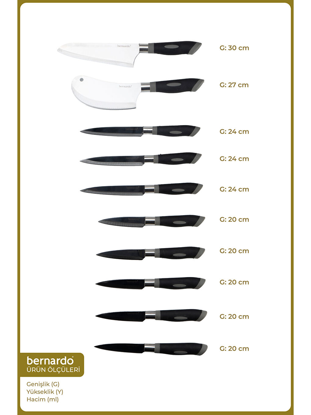 Siyah Maestro 10 Parça Bıçak Seti-1