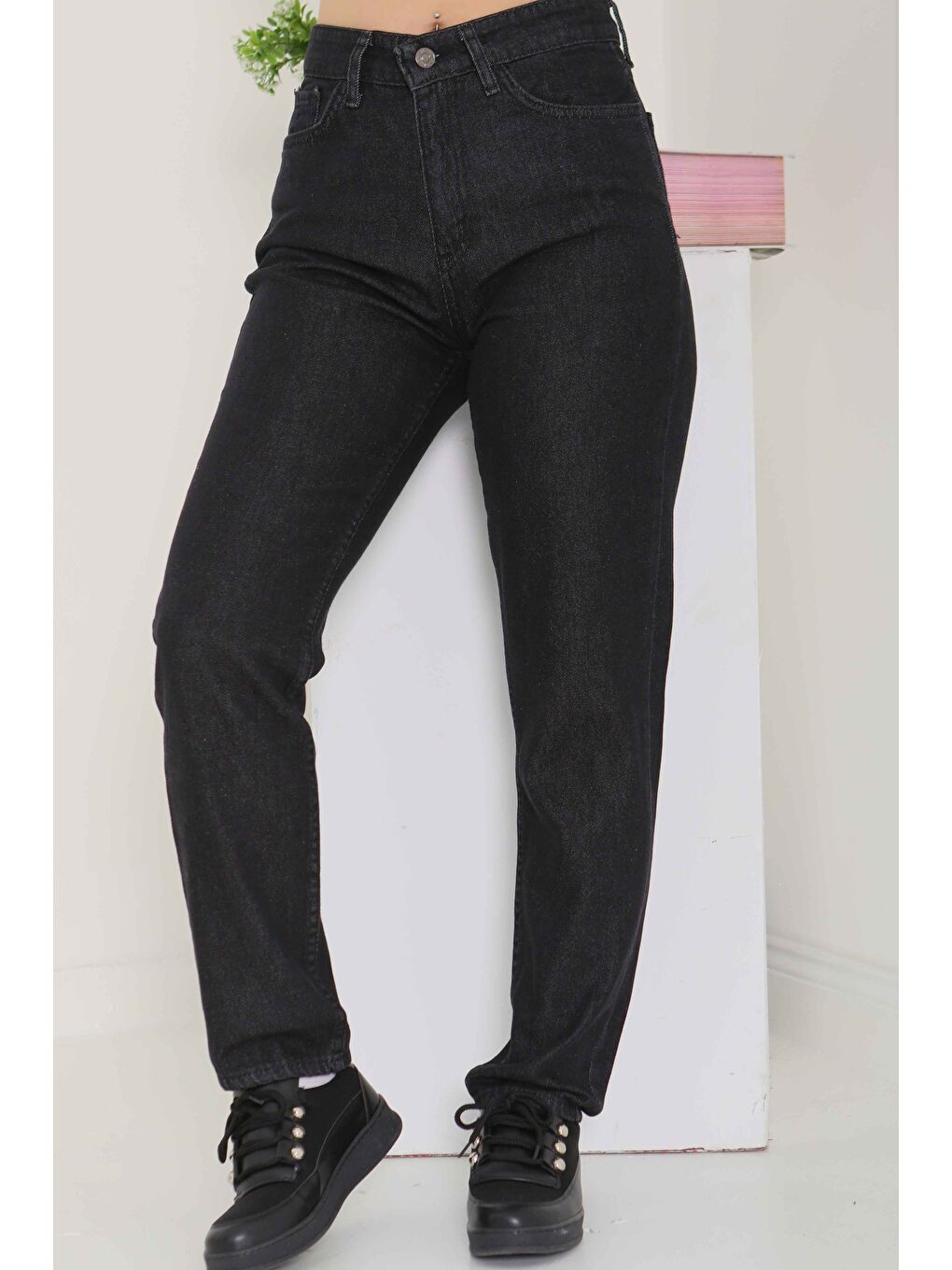 Gri Mom Jean Pantolon Füme   13360-4