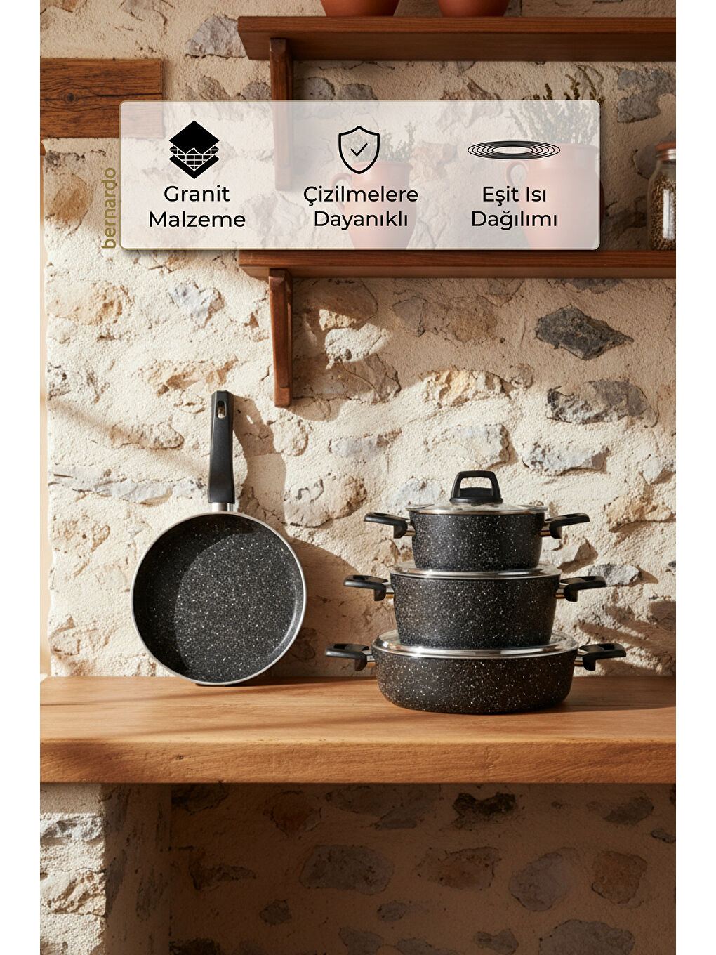 Vormi 7 Parça Tencere Seti Siyah-6