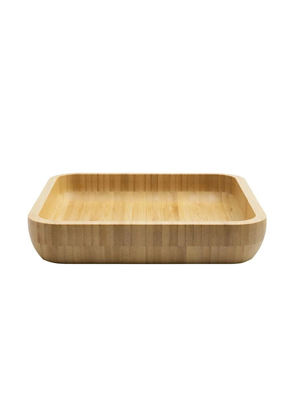 Kitchen Design Lab Bej-Sarı Kare Bambu Orta Boy Çok Amaçlı Kase, Bambu Çerezlik, Sunum Tabağı 16 Cm 3 Adet - 1