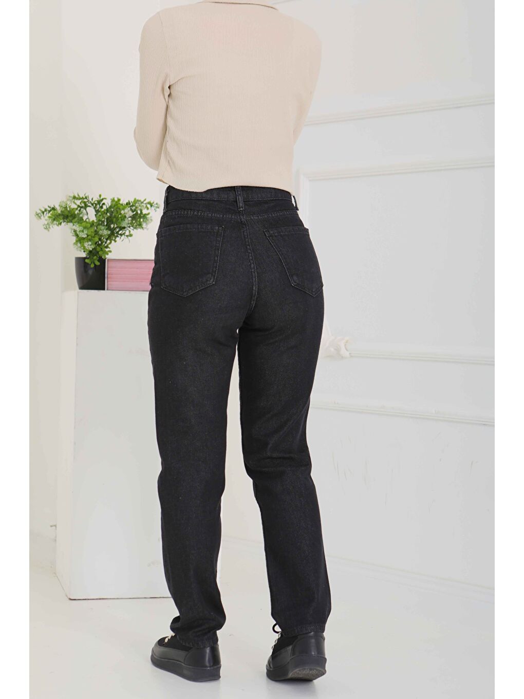 Gri Mom Jean Pantolon Füme   13360-5