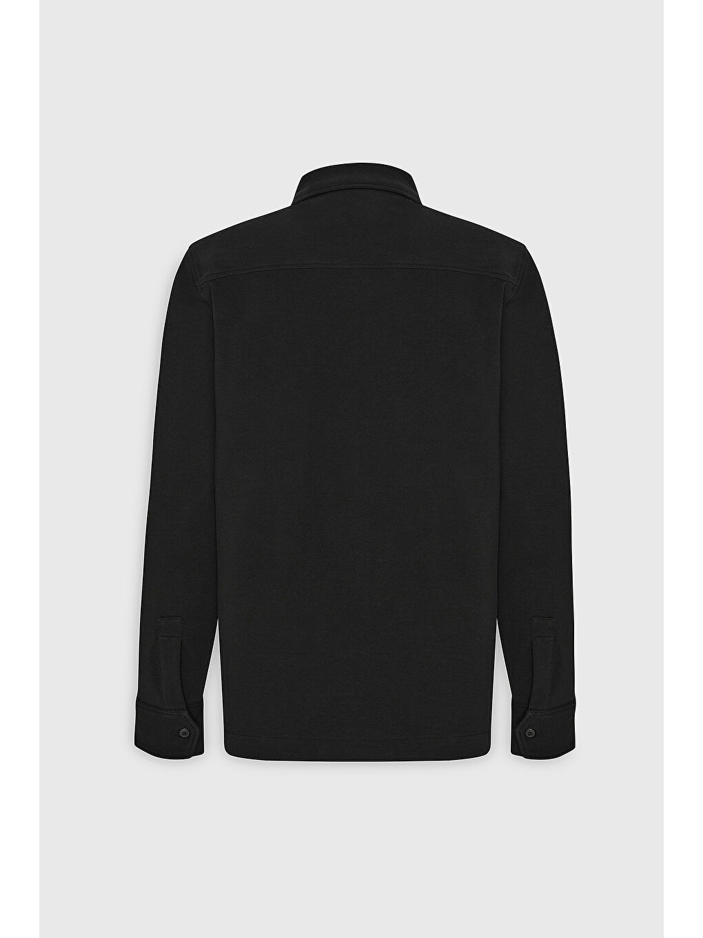 Erkek Siyah Standart Fit Normal Kesim Gömlek Yaka Pamuklu Esnek Mont-9