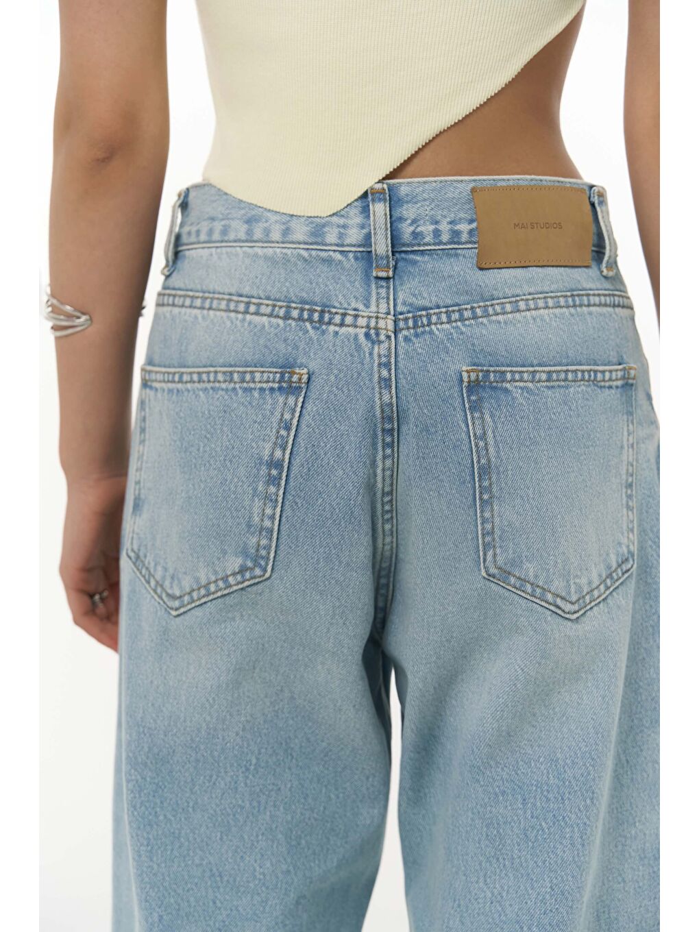 Volme Yıkamalı Mavi Jean Pantolon-7