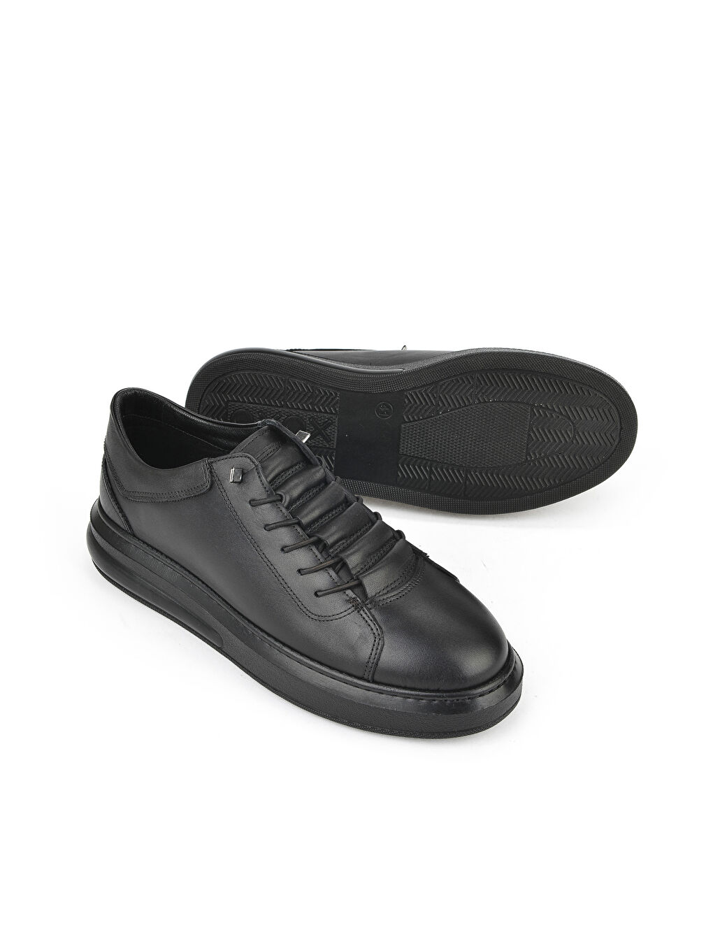 Erkek Hakiki Deri Sneaker 153423Z73 Siyah-3