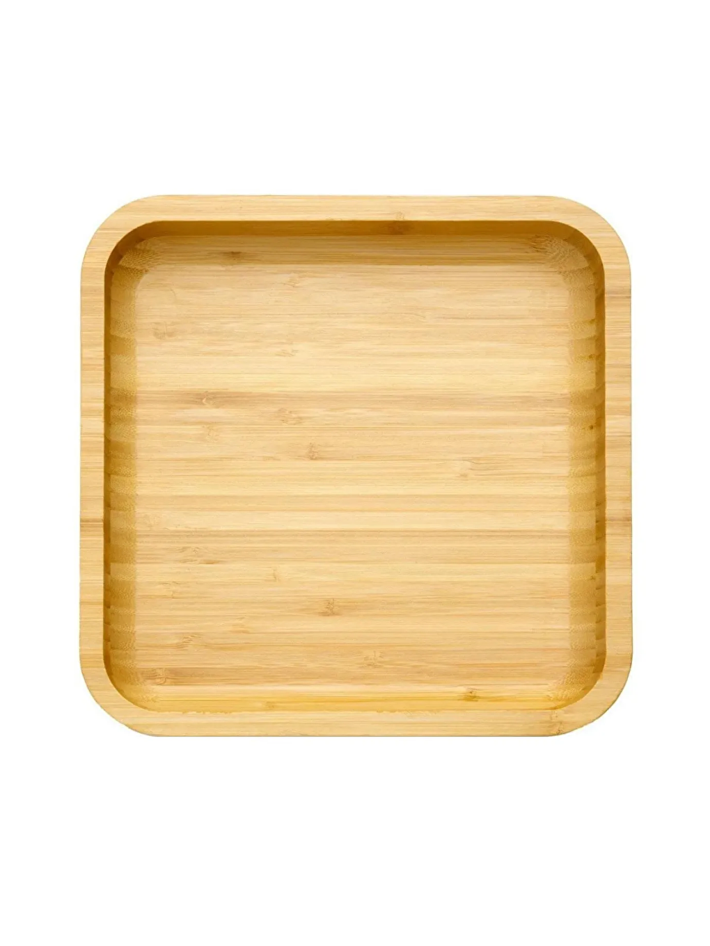 Kitchen Design Lab Bej-Sarı Kare Bambu Orta Boy Çok Amaçlı Kase, Bambu Çerezlik, Sunum Tabağı 16 Cm 3 Adet - 3