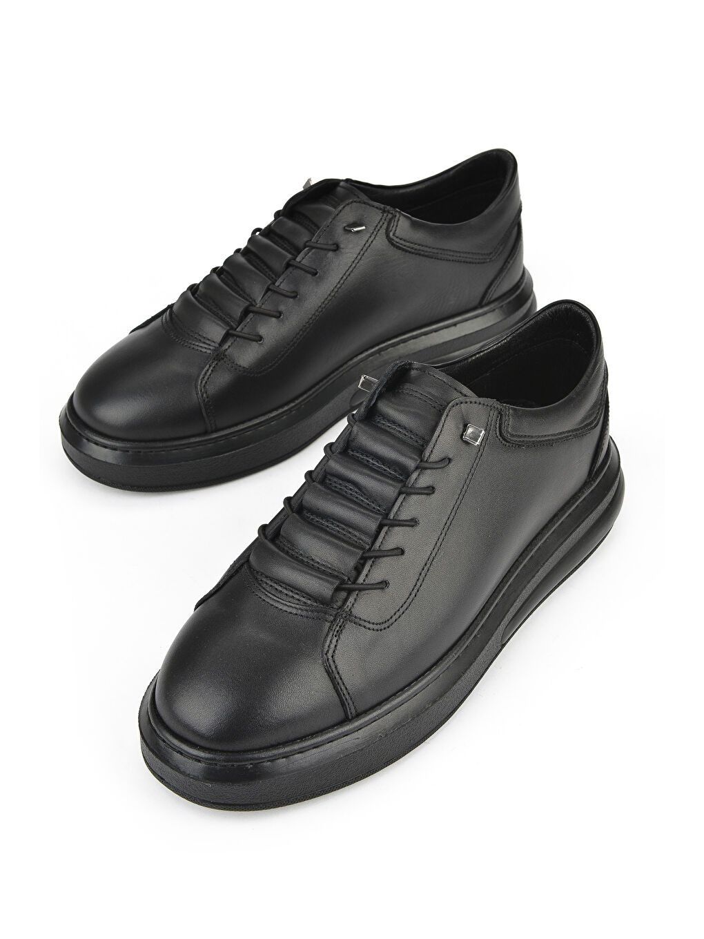 Erkek Hakiki Deri Sneaker 153423Z73 Siyah-4