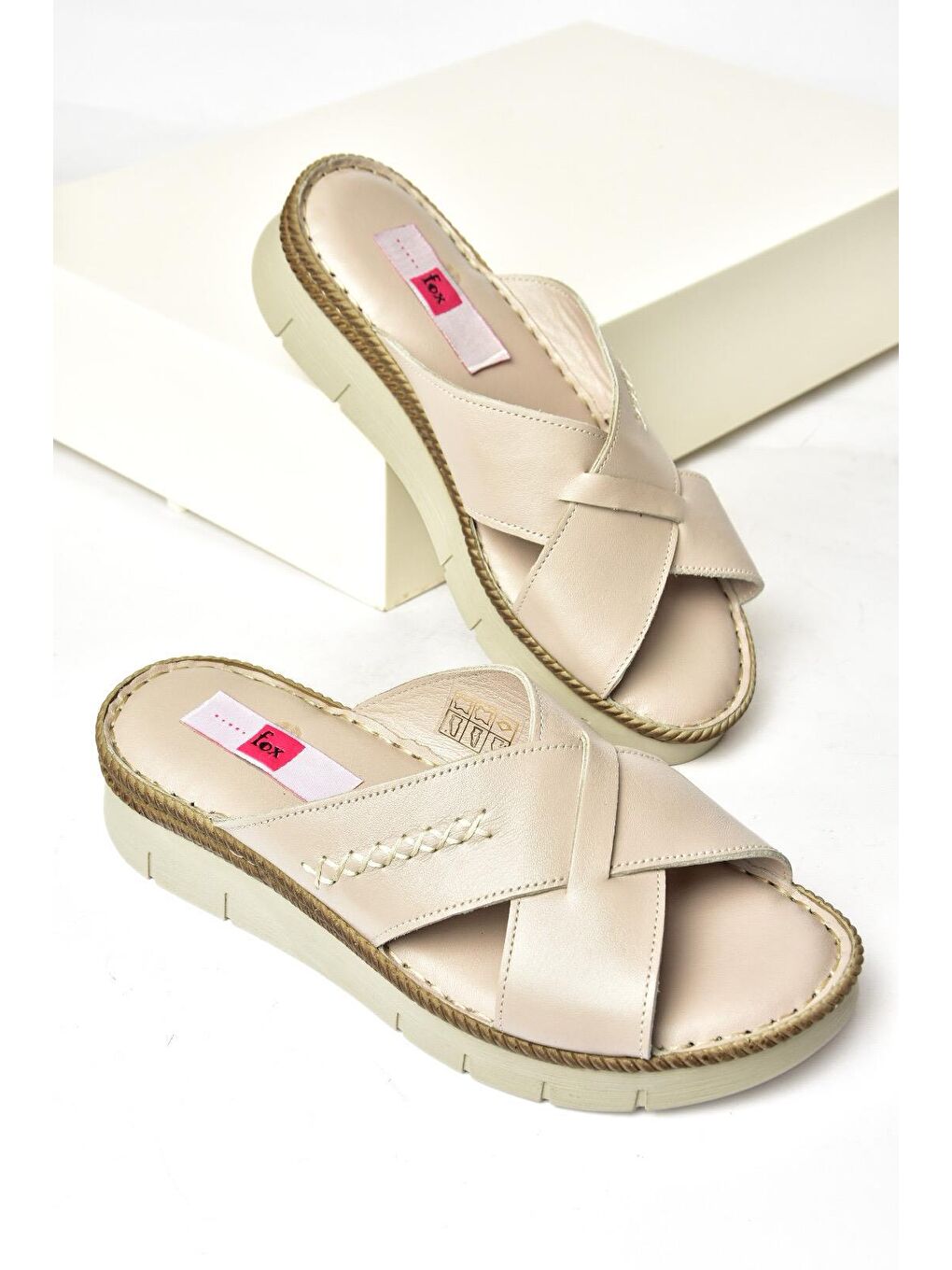 Bej P5401008 Vizon Kadın Terlik-2