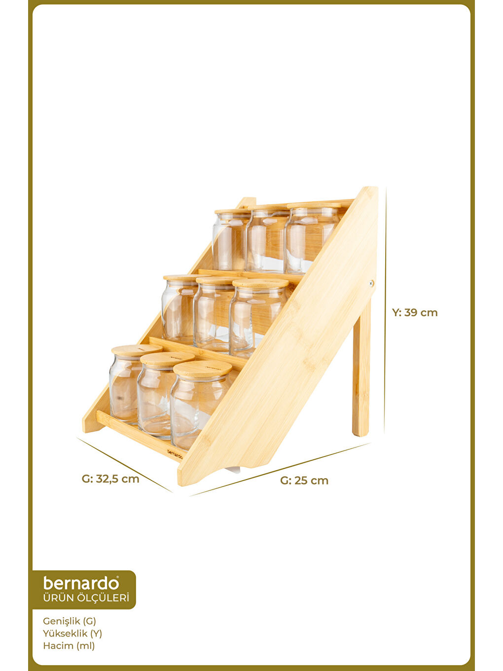 Kahverengi Liora 9'lu Baharatlık Seti-1
