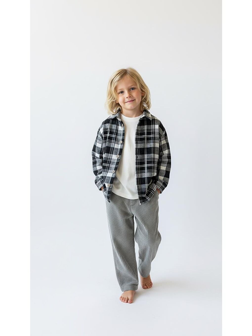 Siyah Ekoseli Gömlekli 3lü Takım-1