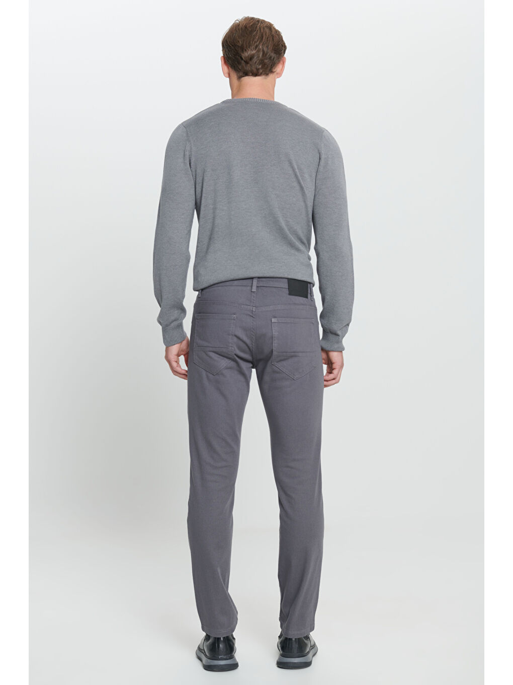 Erkek Antrasit Comfort Fit Rahat Kesim 5 Cep Armürlü Pamuklu Pantolon-5