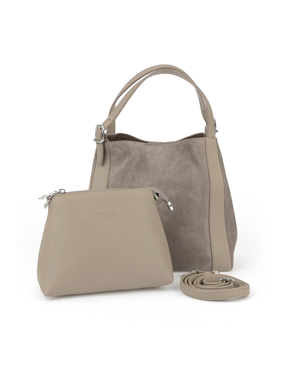 Bej Kadın Hakiki Deri Omuz ve El Çantası 153979Z5012 Kum-2