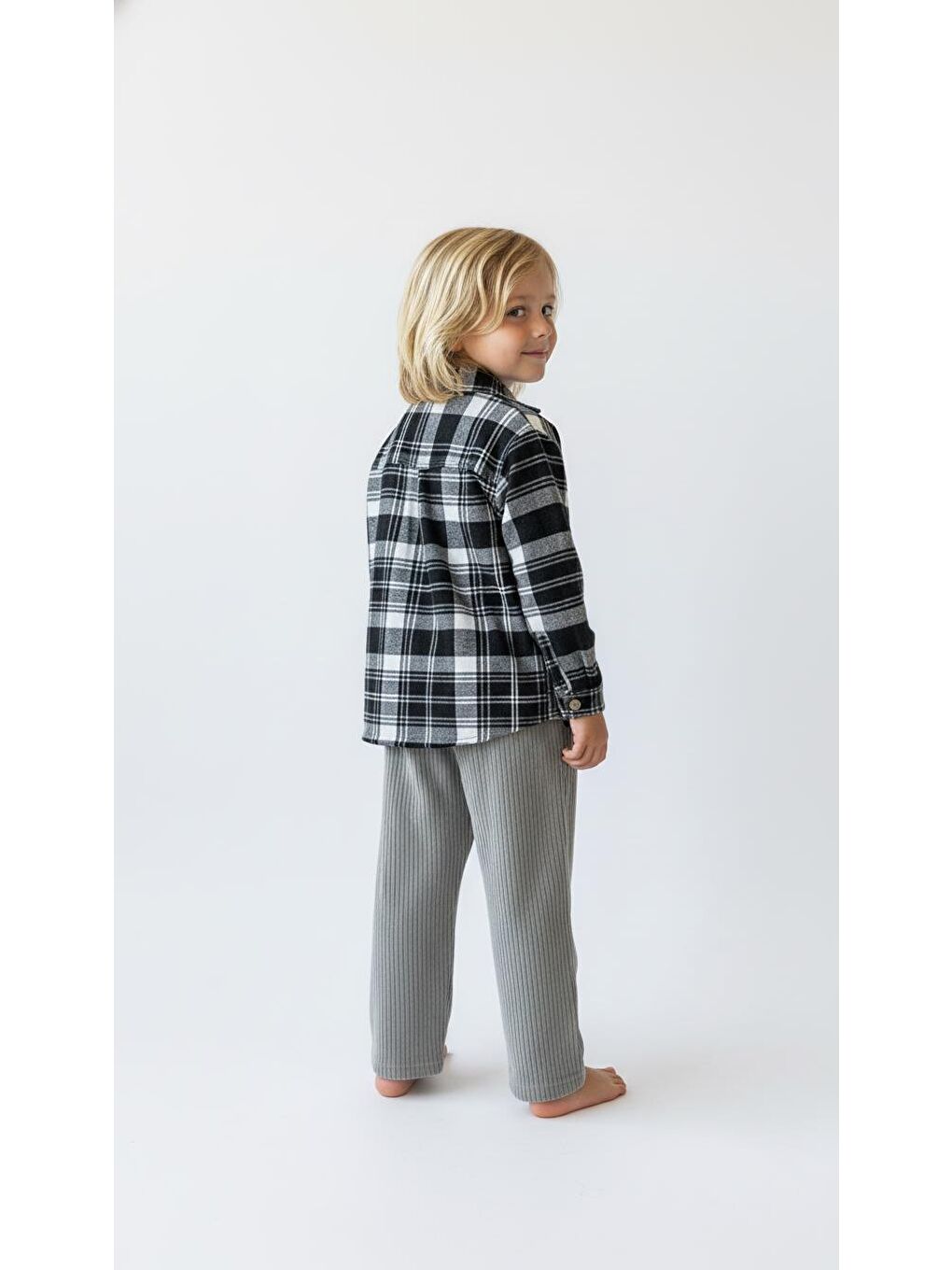 Siyah Ekoseli Gömlekli 3lü Takım-2