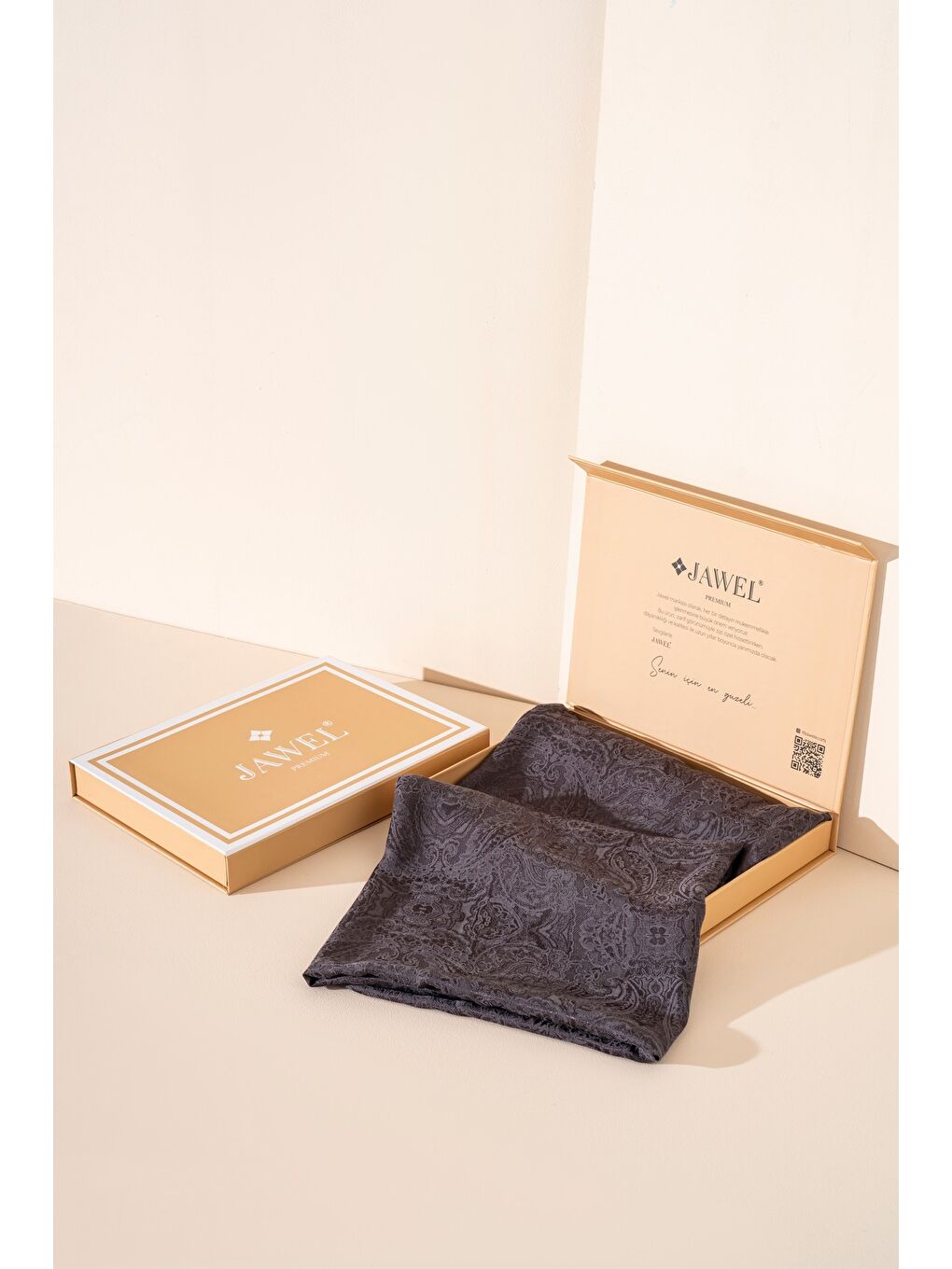 Antrasit Kadın Libissa Modal Floş Şal-2