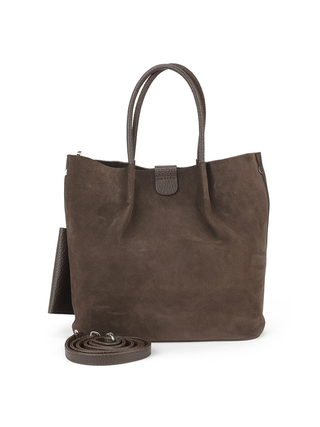 Kahverengi Kadın Hakiki Deri Omuz ve El Çantası 153979Z5010 Kahve-2