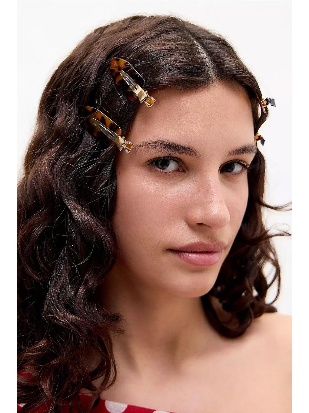 Karışık 4'lü İz Yapmayan Klips Toka Seti Kaplumbağa Sırtı Desenli-2