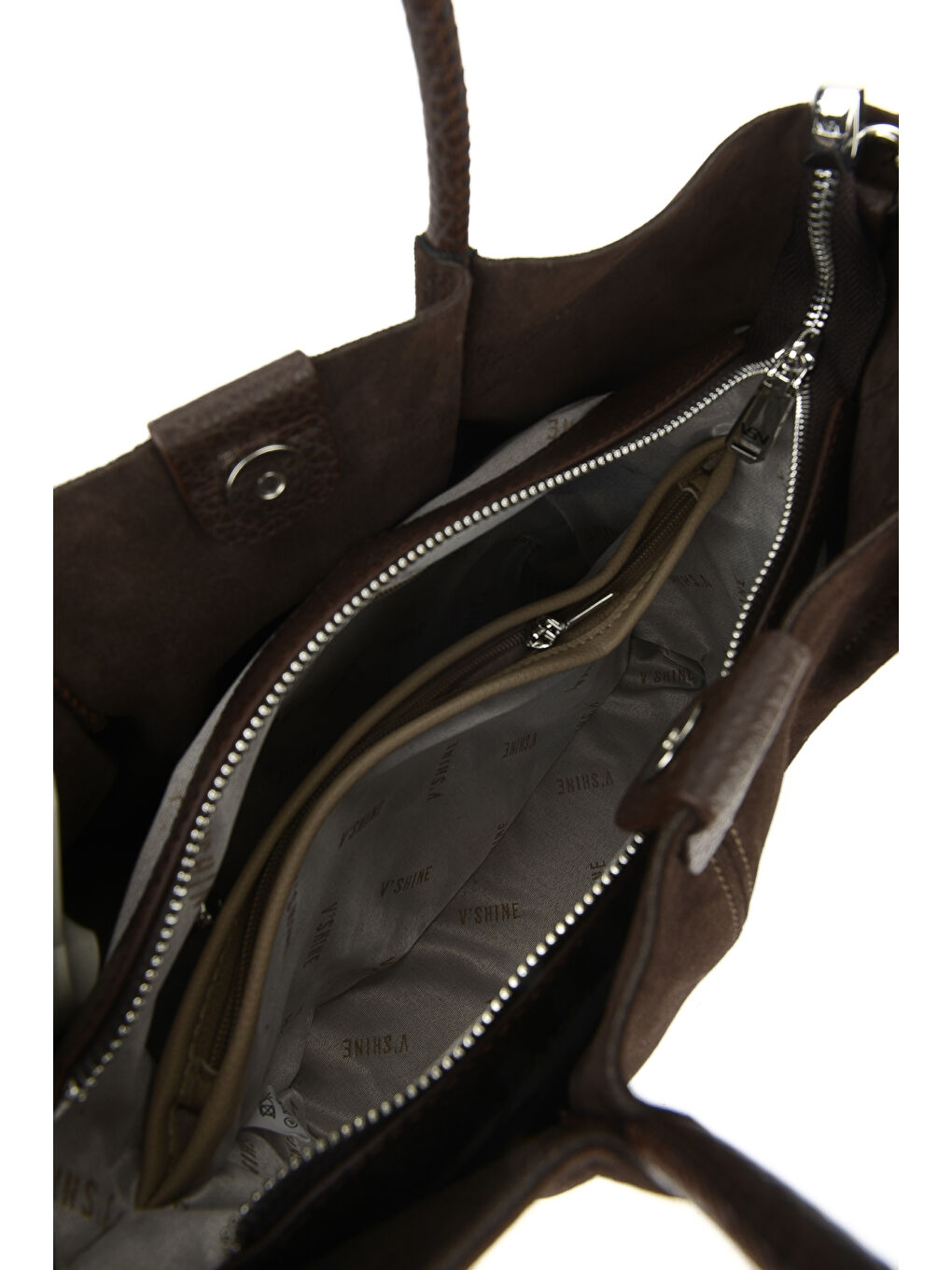 Kahverengi Kadın Hakiki Deri Omuz ve El Çantası 153979Z5010 Kahve-3