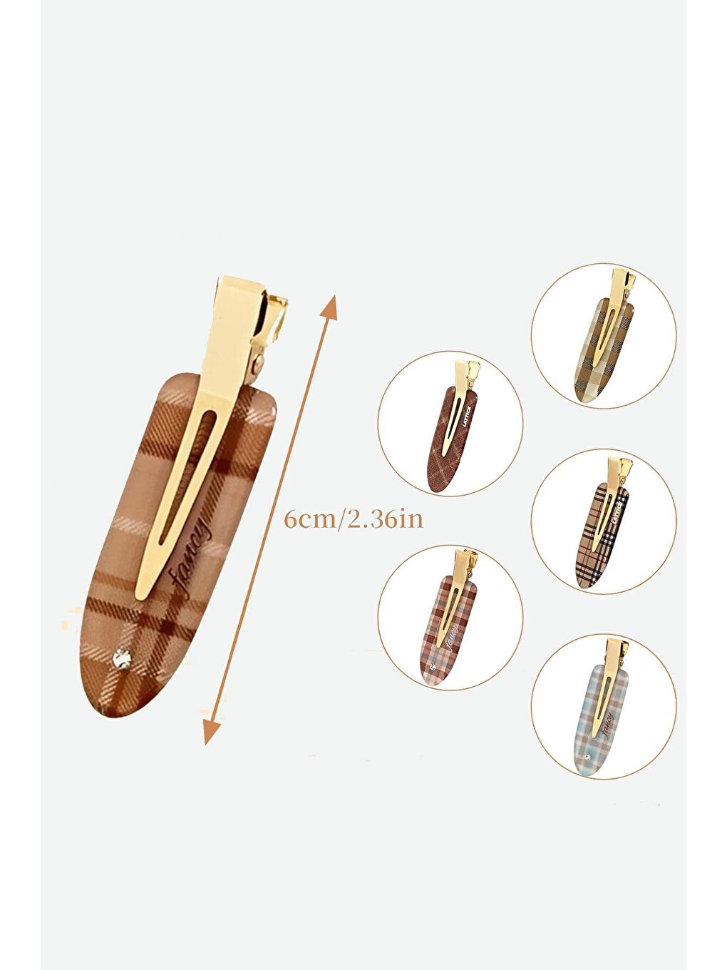 Ekru 2'li İz Yapmayan Klips Toka Seti Pastel Renkler-1