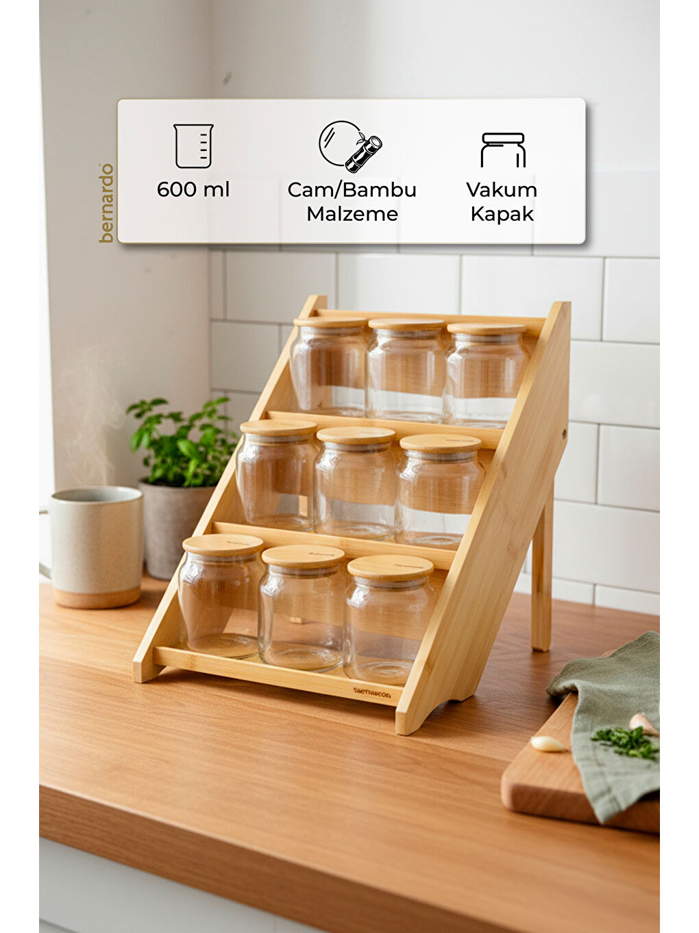 Kahverengi Liora 9'lu Baharatlık Seti-5