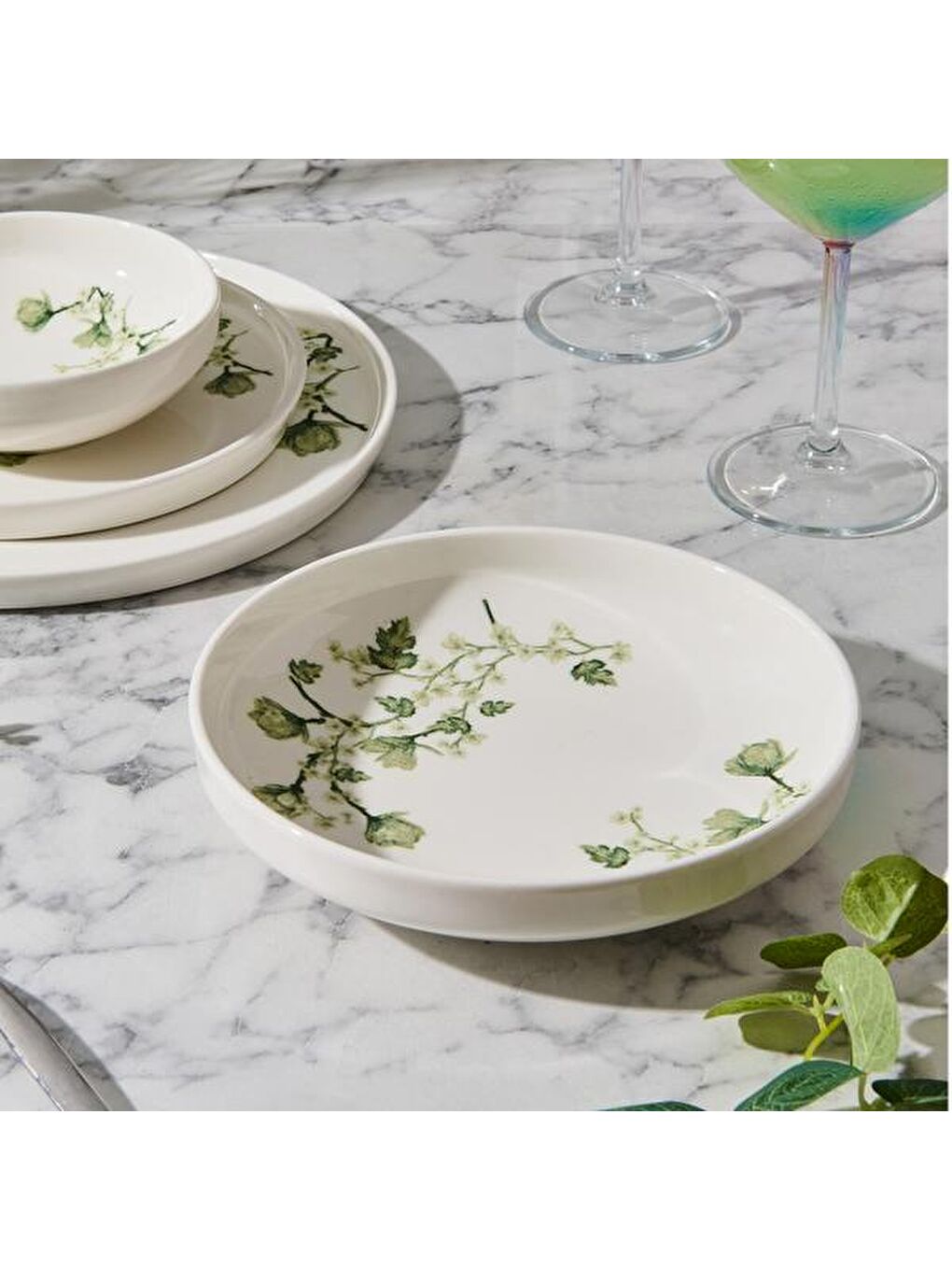 Karışık Fresia Toledo Porselen Çukur Yemek Tabağı - Renkli - 18,5 cm