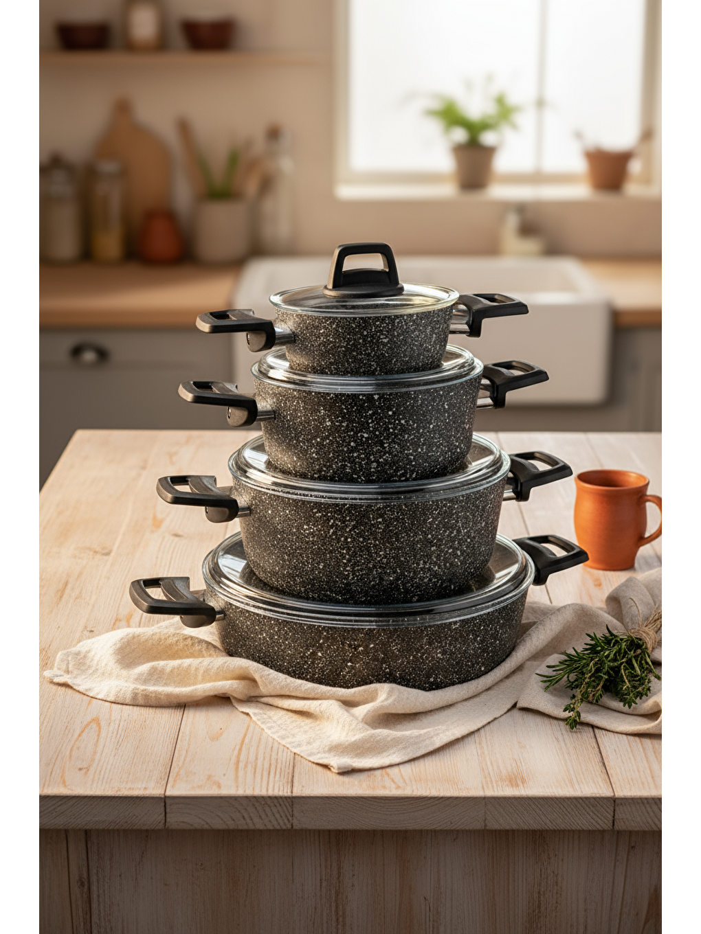 Anita 13 Parça Tencere Seti Gri-3