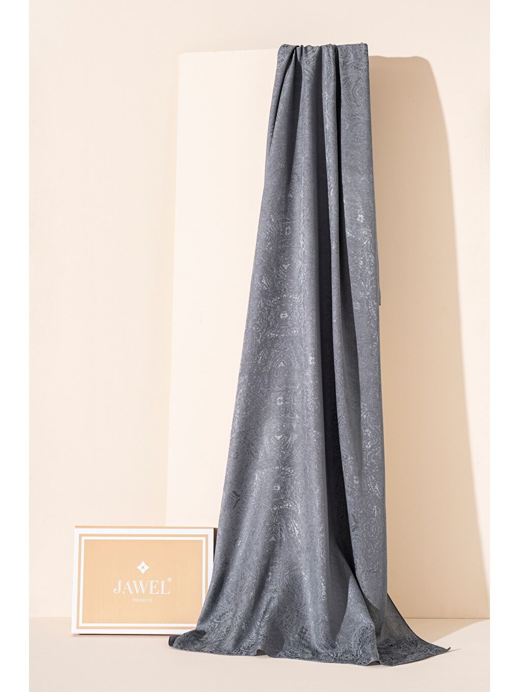 Gri Kadın Libissa Modal Floş Şal