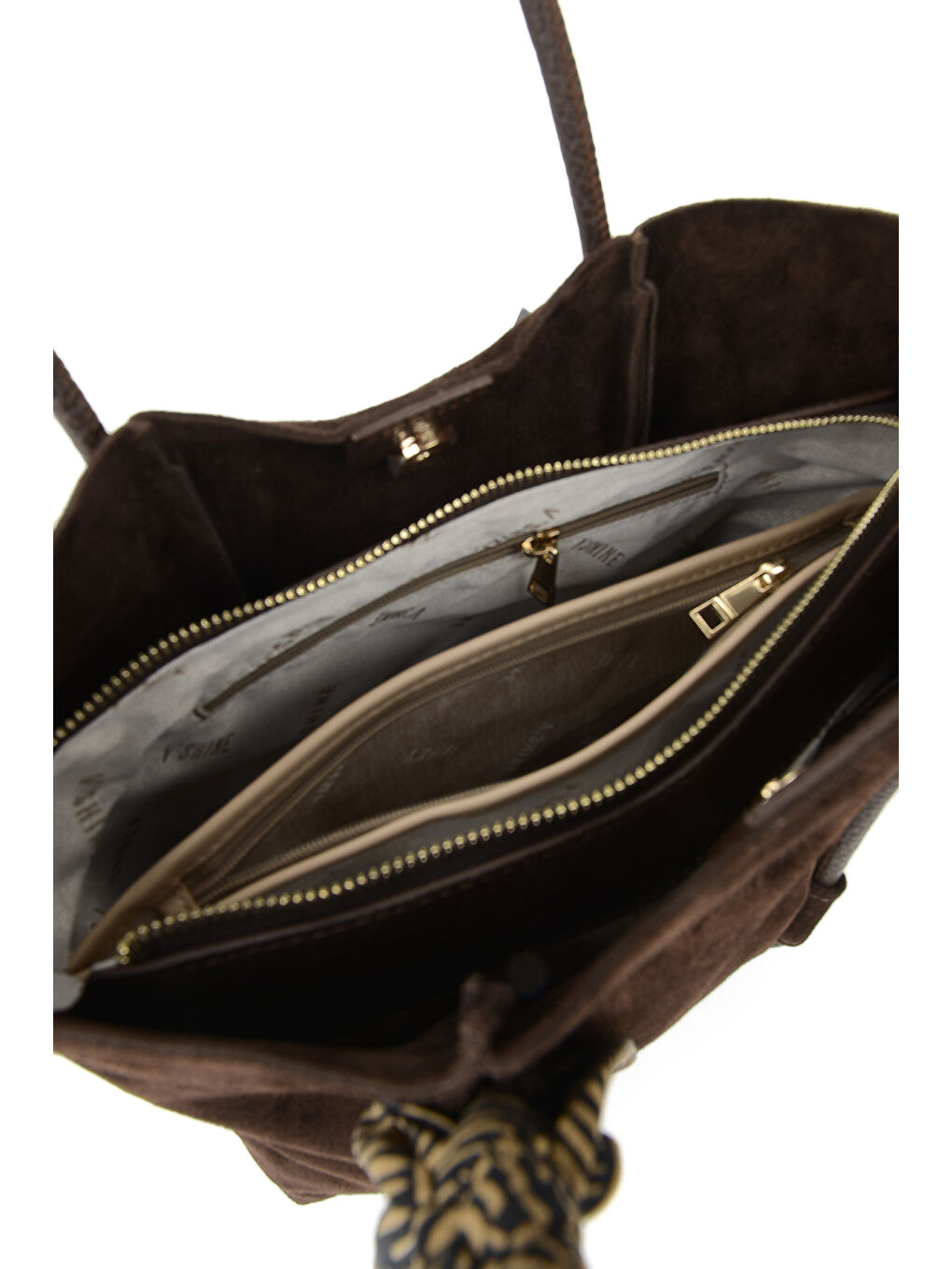 Kahverengi Kadın Hakiki Deri Omuz ve El Çantası 153979Z5013 Kahve-3