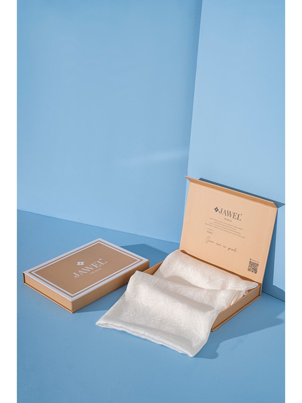 Ekru Kadın Libissa Modal Floş Şal-2