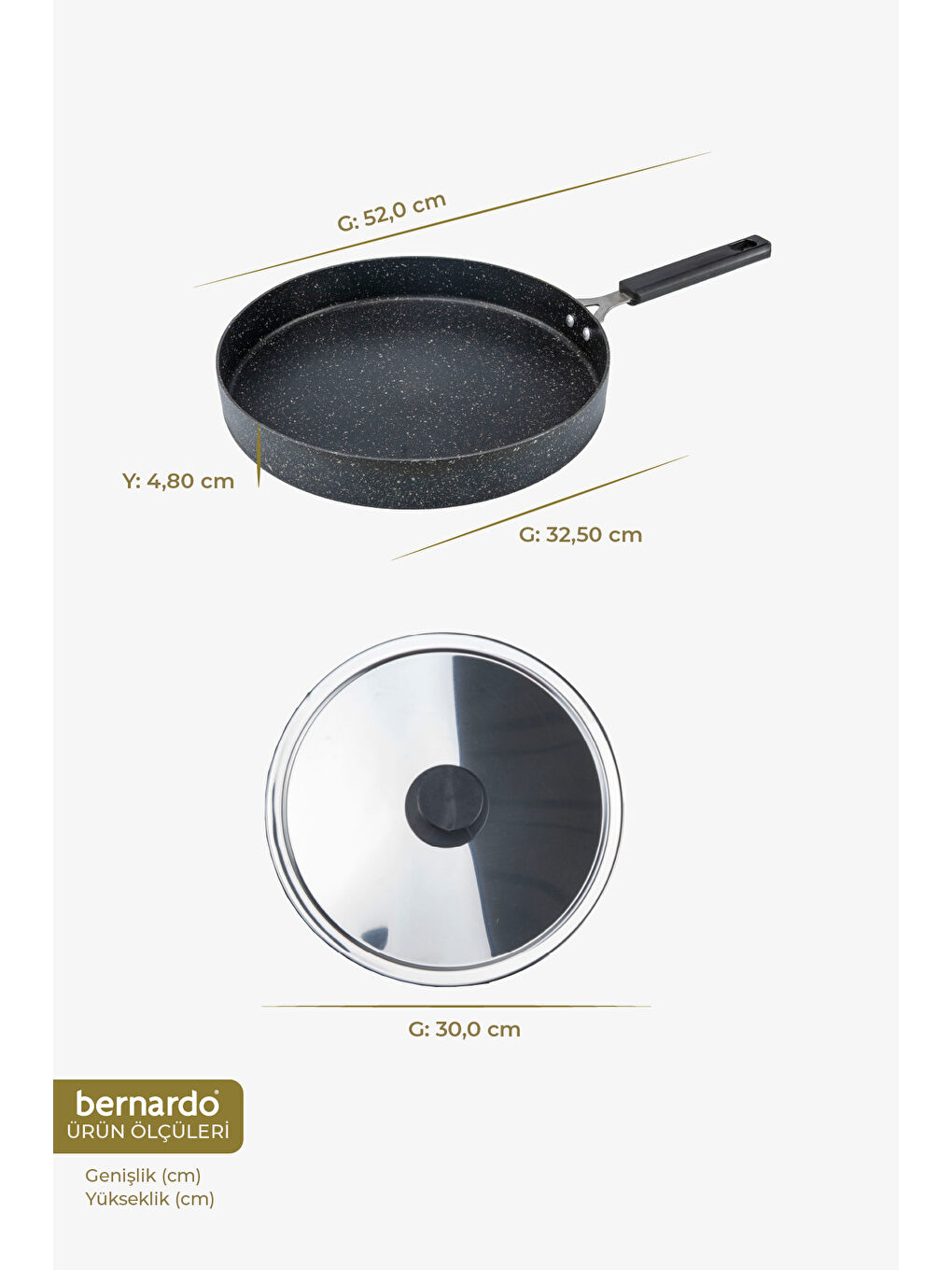 Siyah Wave 32cm Granit Balık Tavası-1