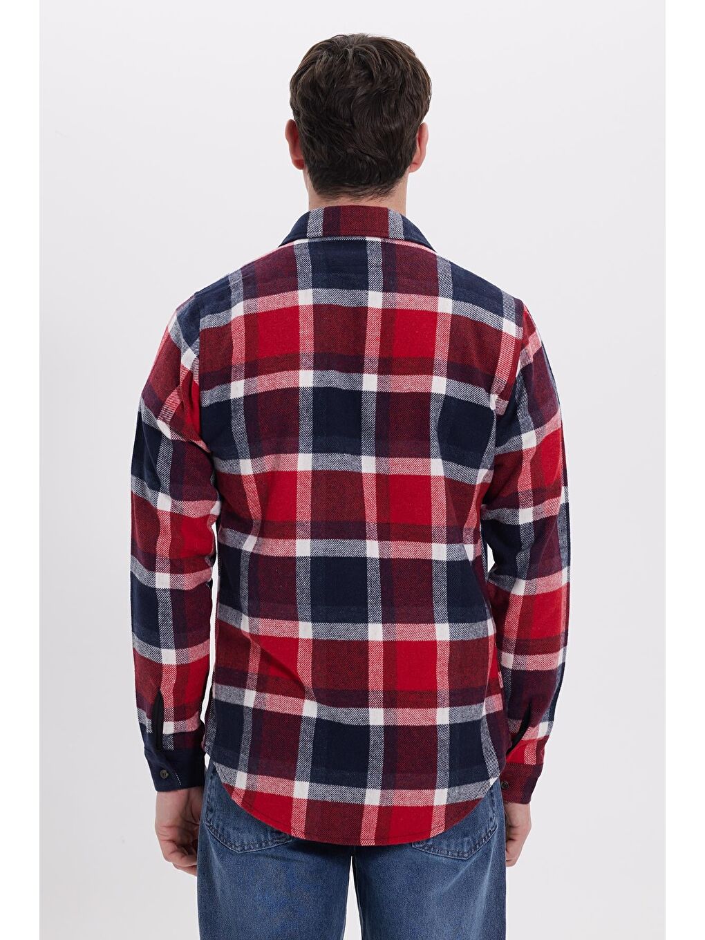 Karışık Erkek Slim Fit Dar Kesim Kareli Kışlık Oduncu Gömlek-5