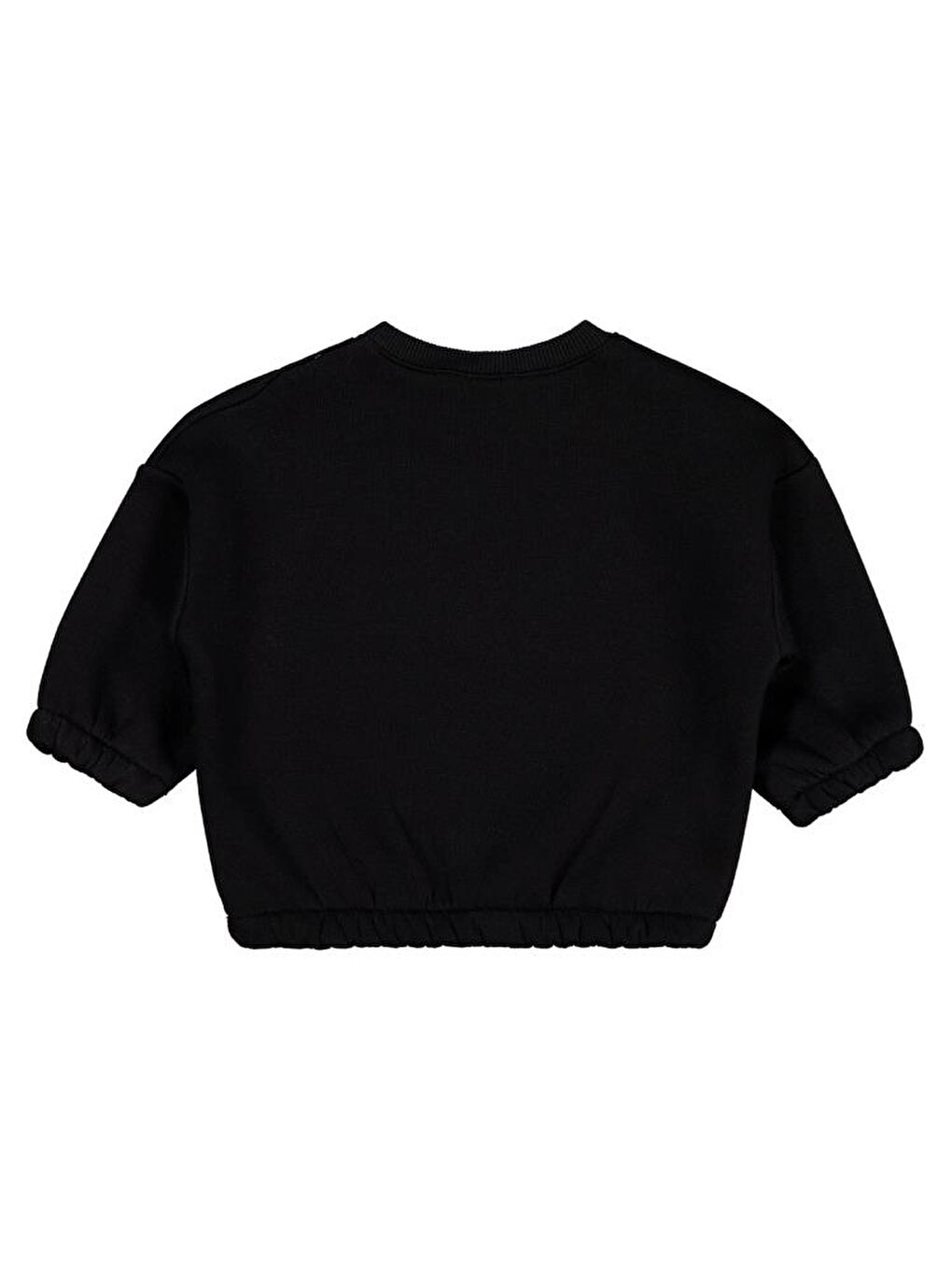 Siyah Baby Kalp Nakışlı Basic 6-18 Ay Sweatshirt-1