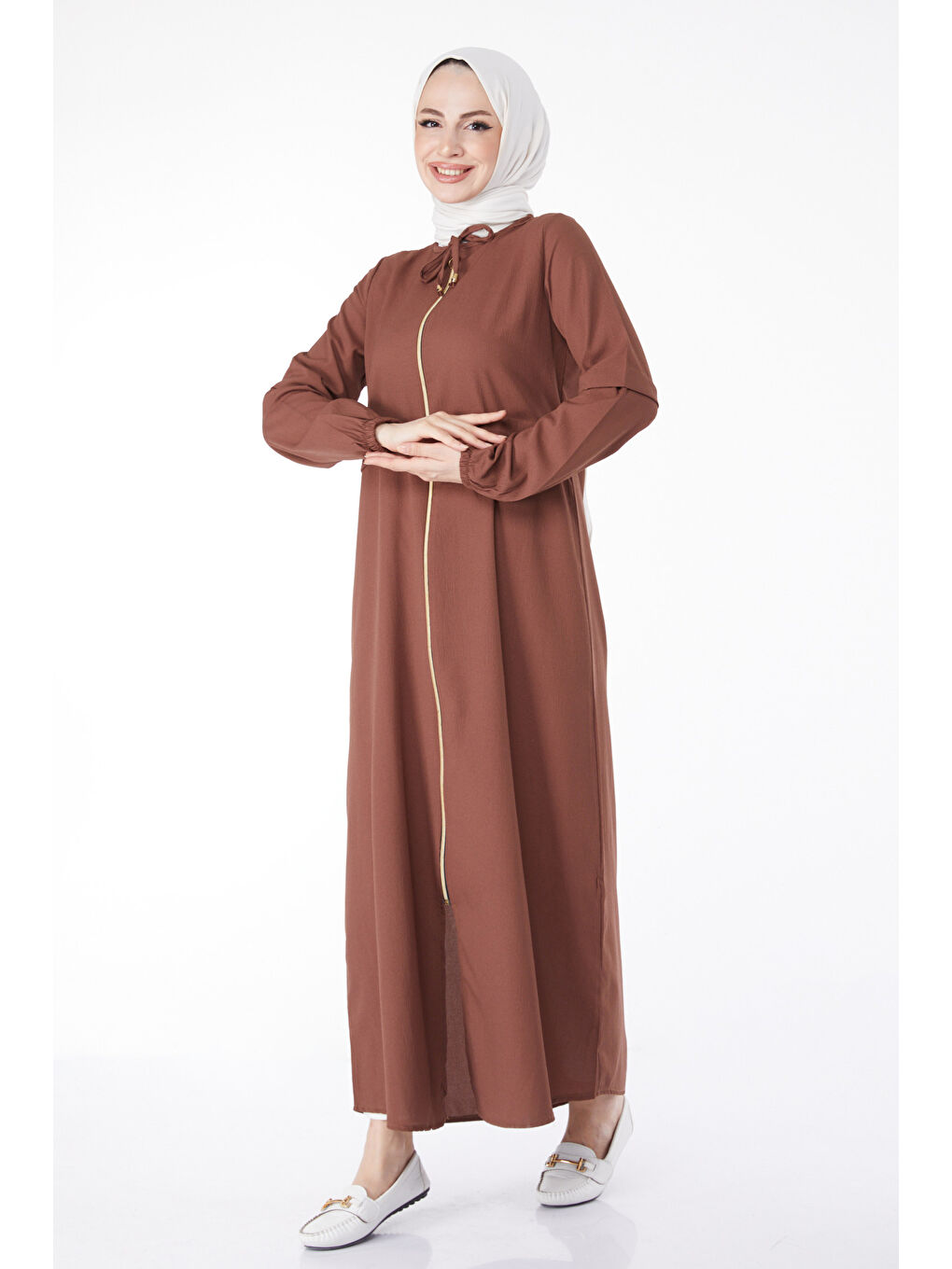 Kahverengi Fermuarlı Kap Kahve - 27072-1