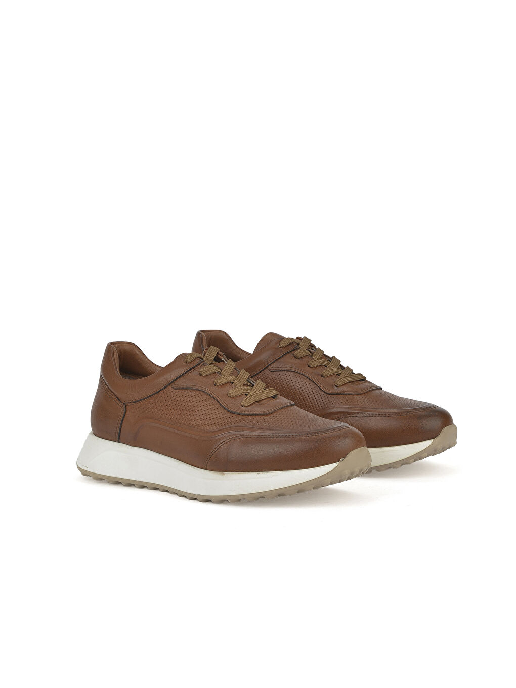 Kahverengi Erkek Hakiki Deri Sneaker 1531026Z290 Taba-1