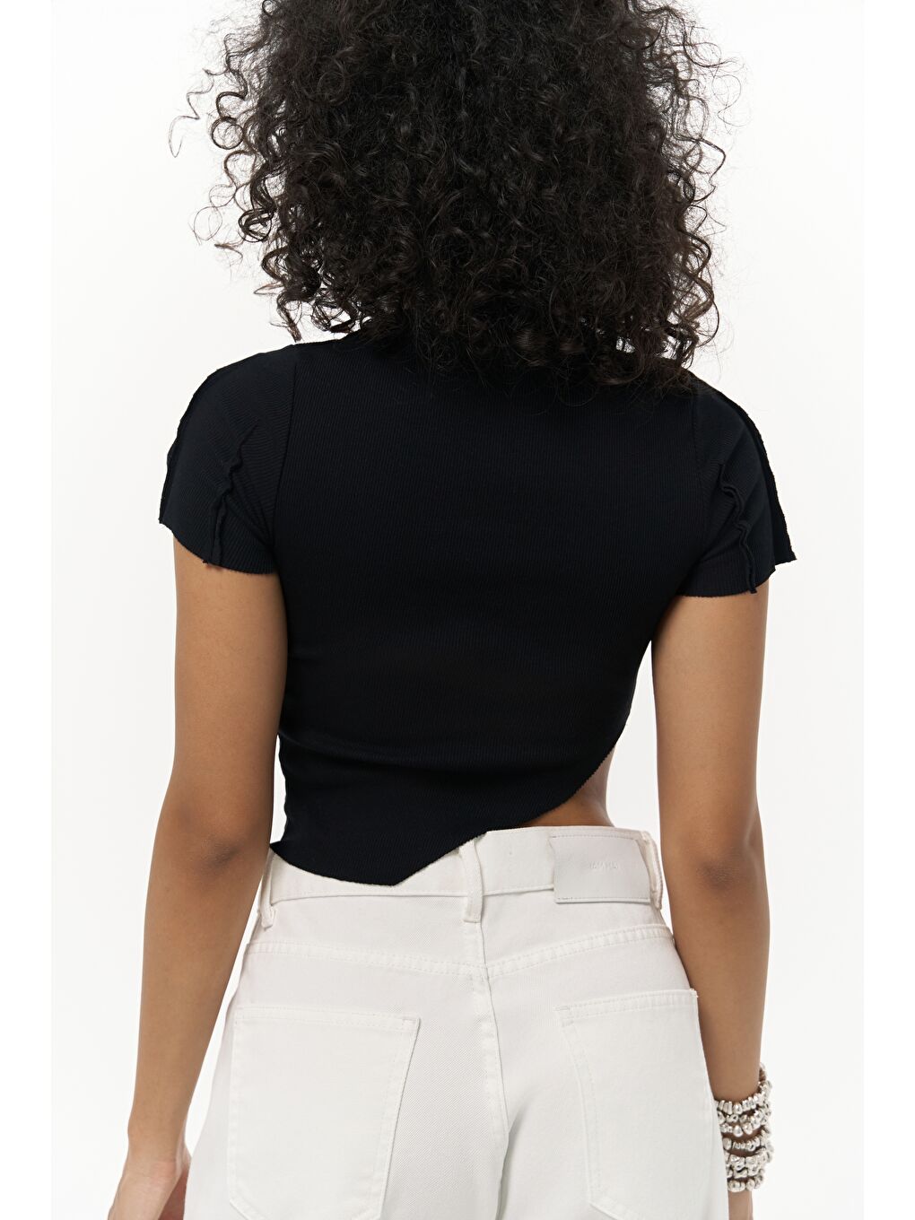 Norris Asimetrik Siyah Crop-4