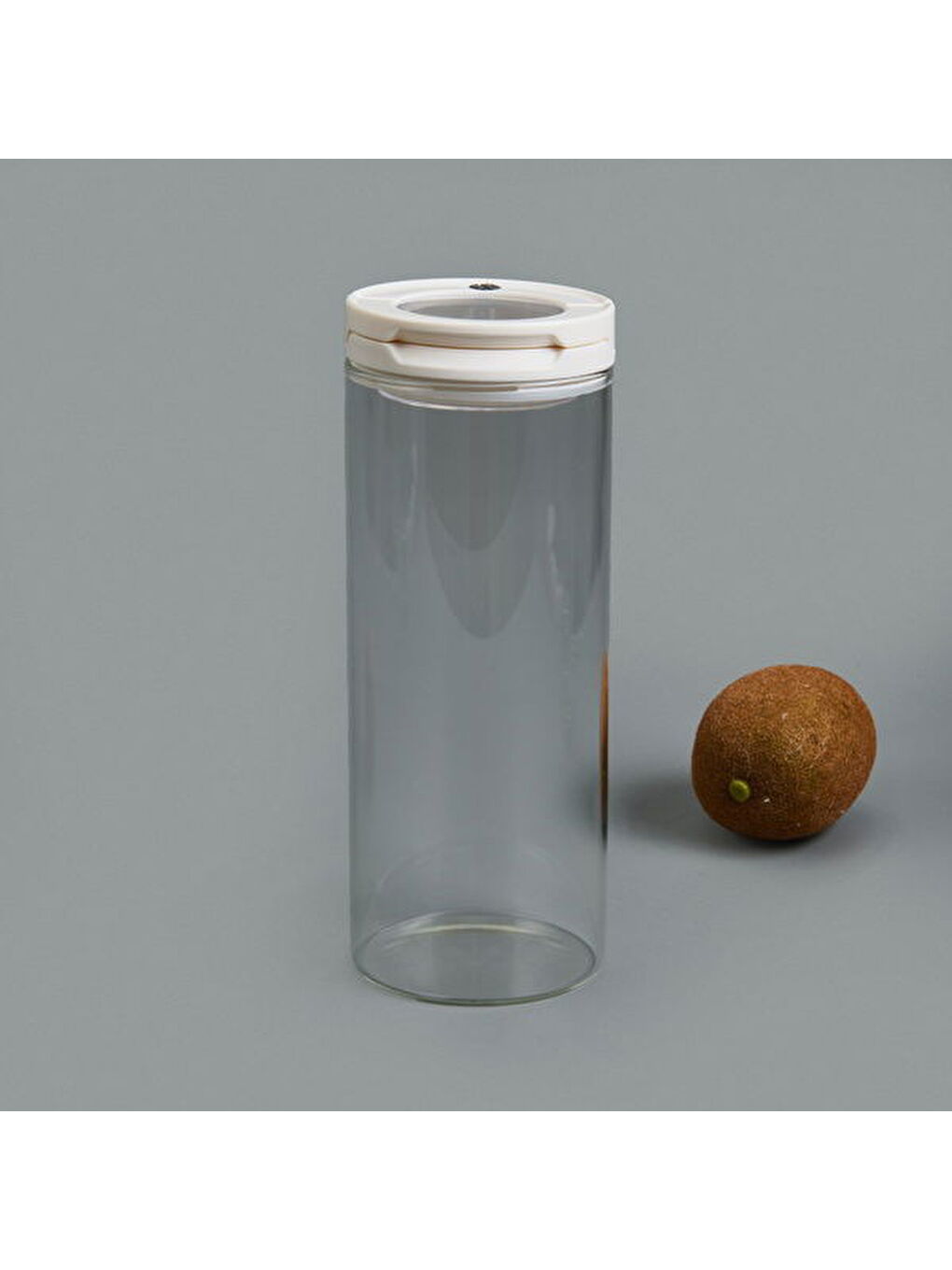 Vakumlu Cam Kavanoz - Şeffaf / Beyaz - 800 ml-1