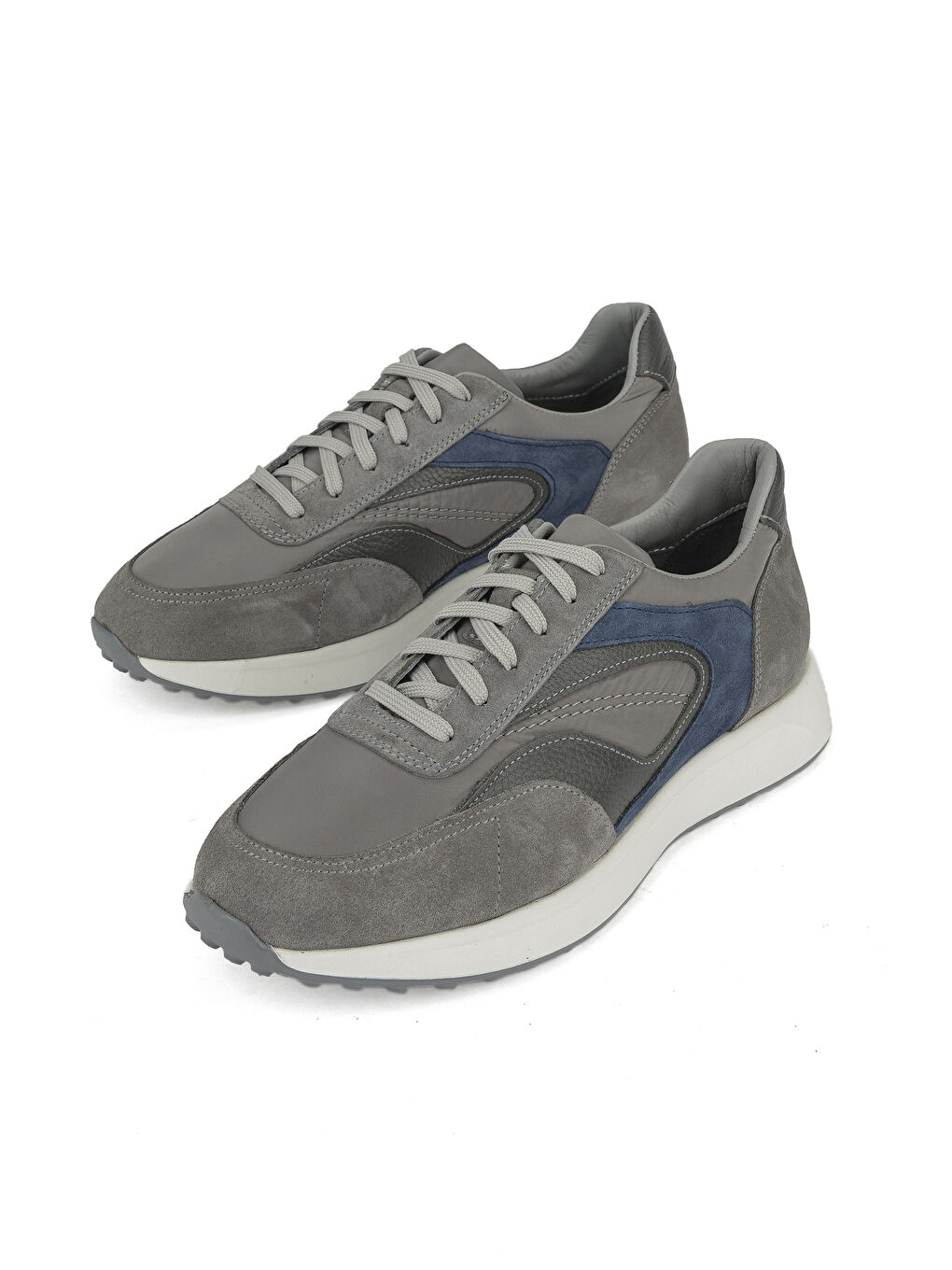 Erkek Hakiki Deri Sneaker 1531026Z313 Gri-4