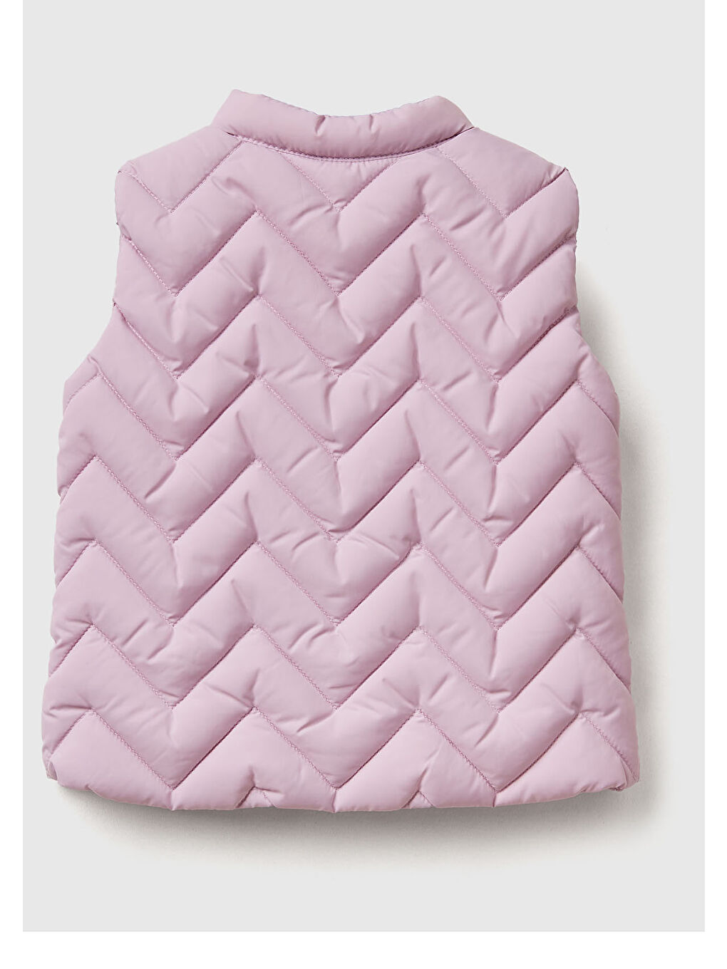 Bebek Lila Zikzak Dikişli Mandarin Yaka Yelek-1