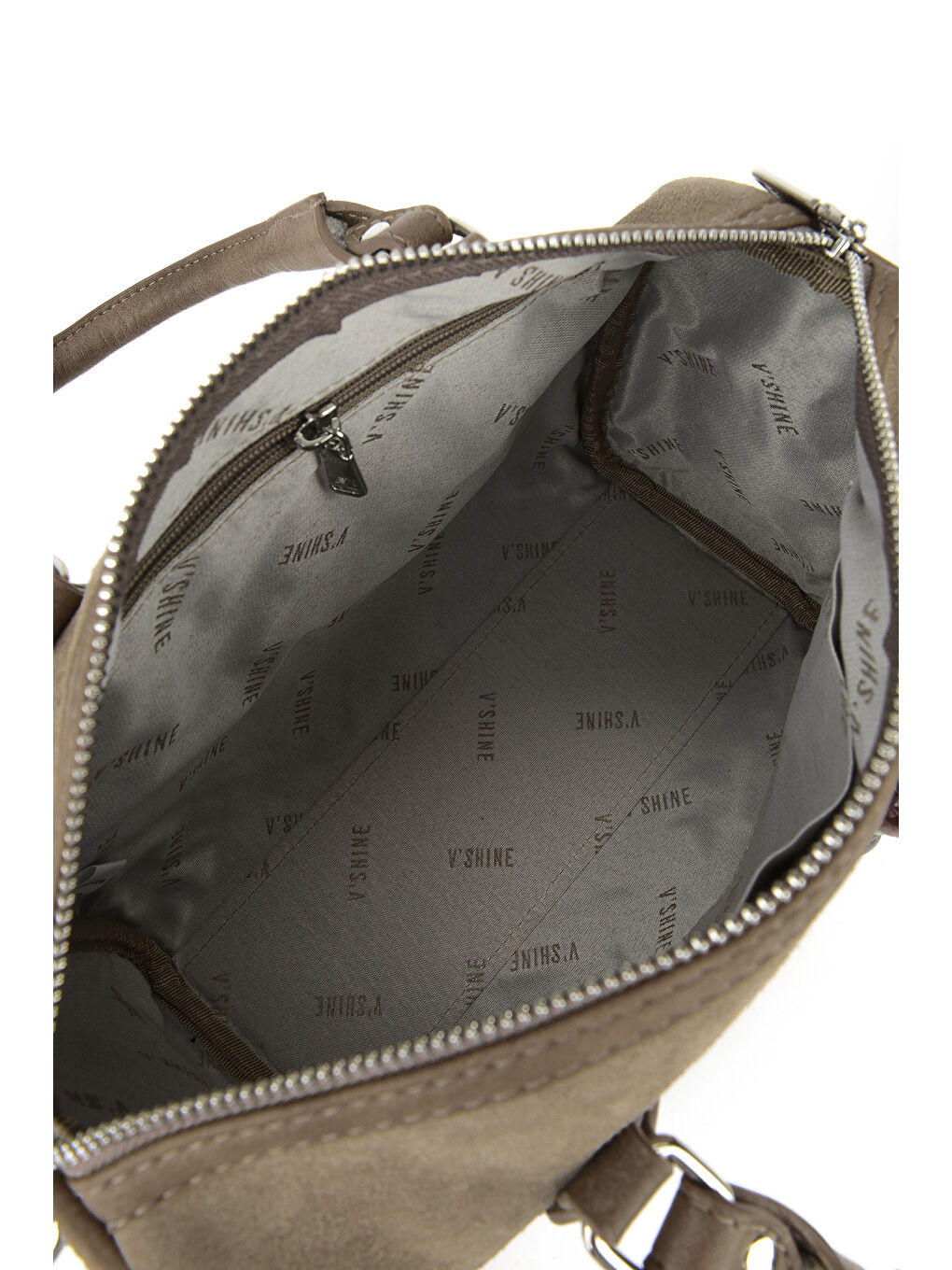 Bej Kadın Hakiki Deri Bowling Omuz ve El Çantası 153979Z5011 Vizon-3