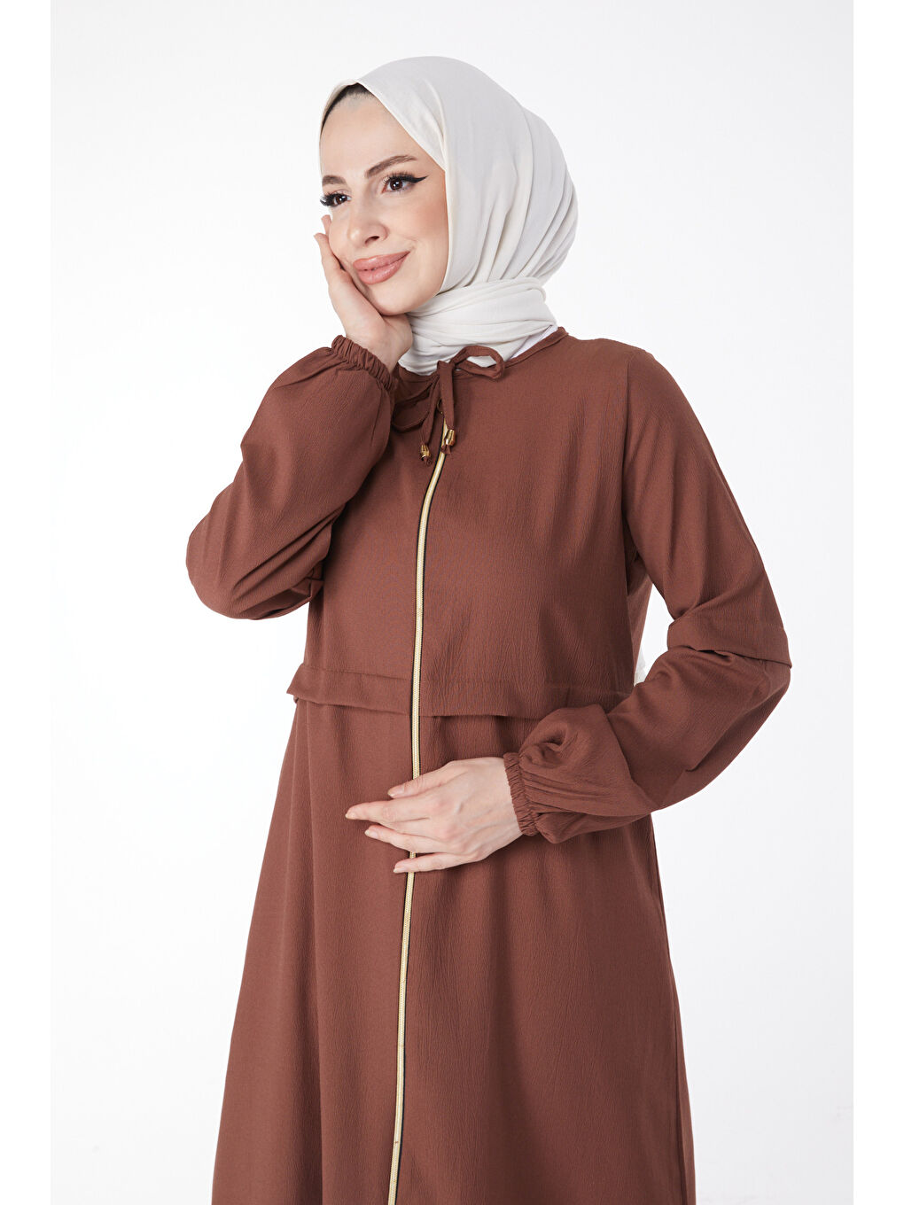 Kahverengi Fermuarlı Kap Kahve - 27072-2