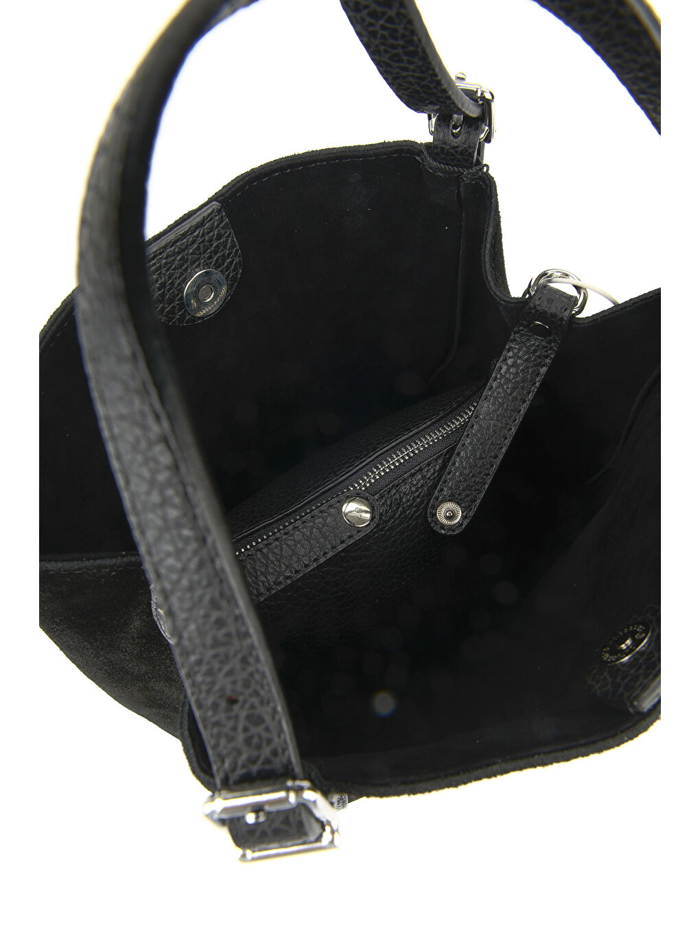 Kadın Hakiki Deri Omuz ve El Çantası 153979Z5012 Siyah-3