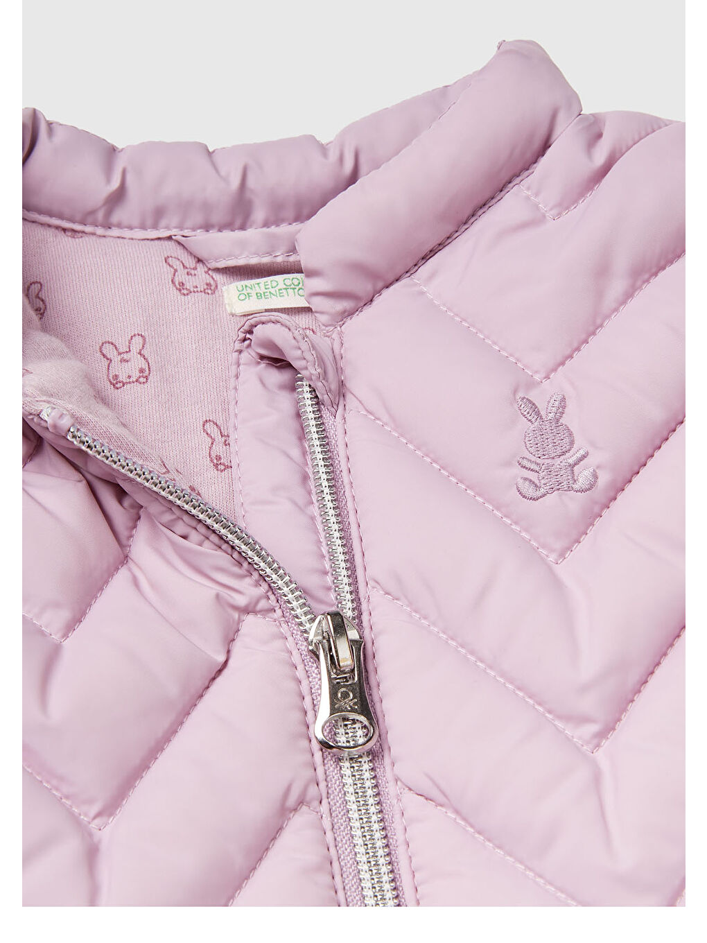 Bebek Lila Zikzak Dikişli Mandarin Yaka Yelek-2