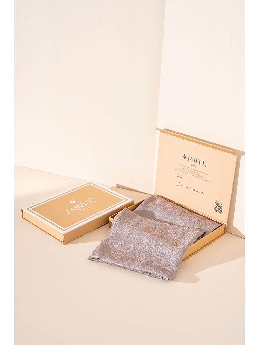 Bej Kadın Libissa Modal Floş Şal-2