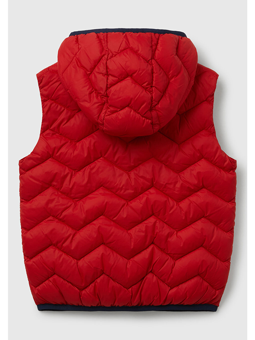 Erkek Çocuk Kırmızı Logo Detaylı Kapüşonlu Yelek-1