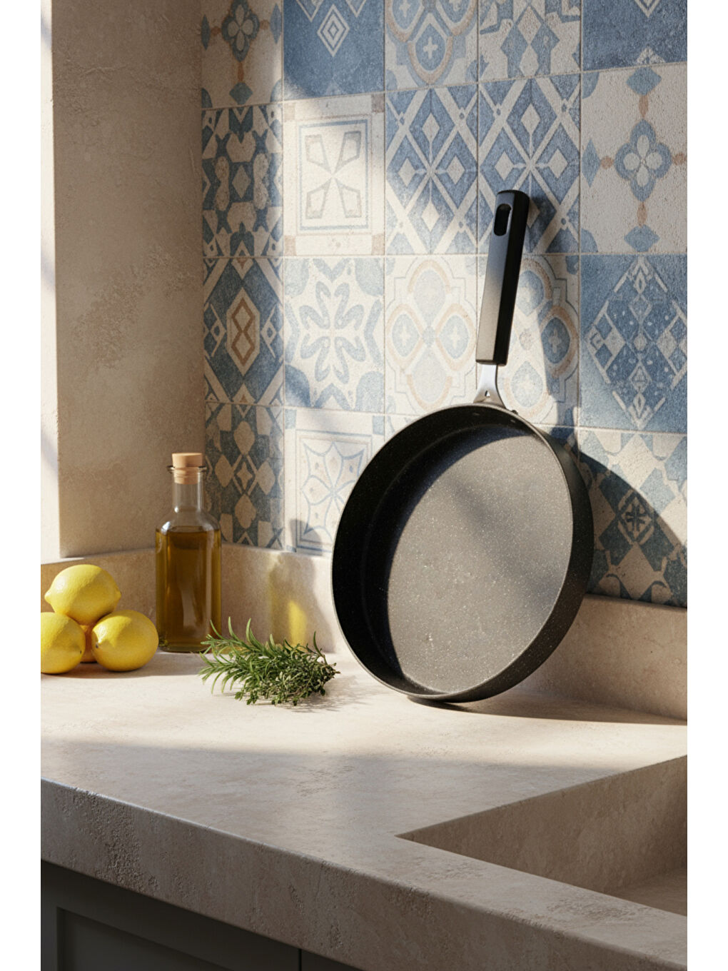 Siyah Wave 32cm Granit Balık Tavası-4