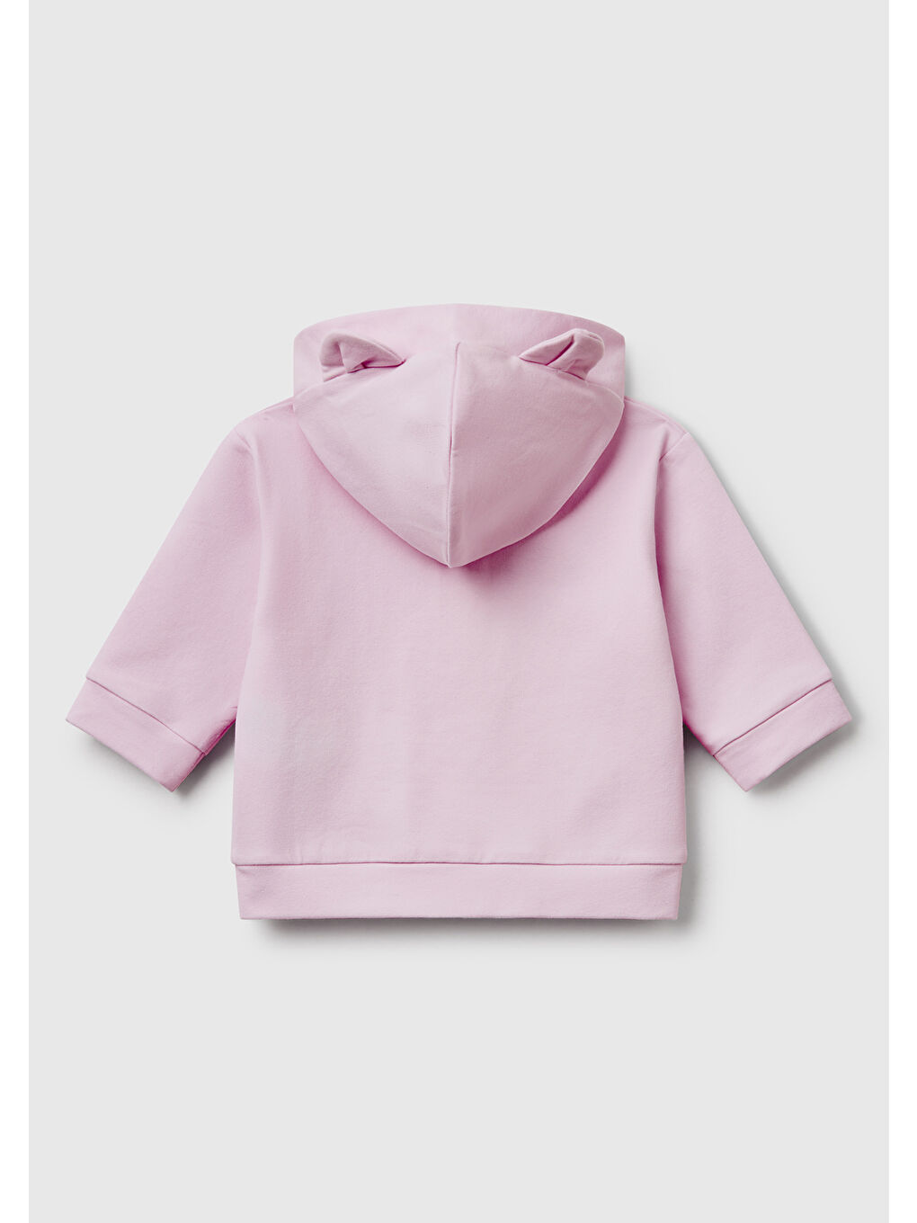 Bebek Lila Logo Etiketli Fermuarlı Kulaklı Kapüşonlu Sweatshirt-1