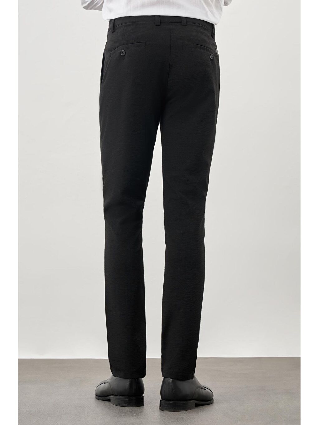 Siyah Esnek Yandan Cepli Casual Slim Fit Chino Pantolon 1003245174-2
