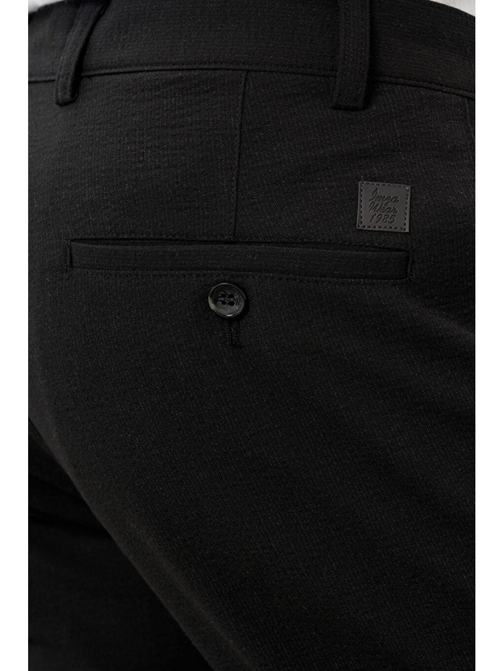 Siyah Esnek Yandan Cepli Casual Slim Fit Chino Pantolon 1003245174-3