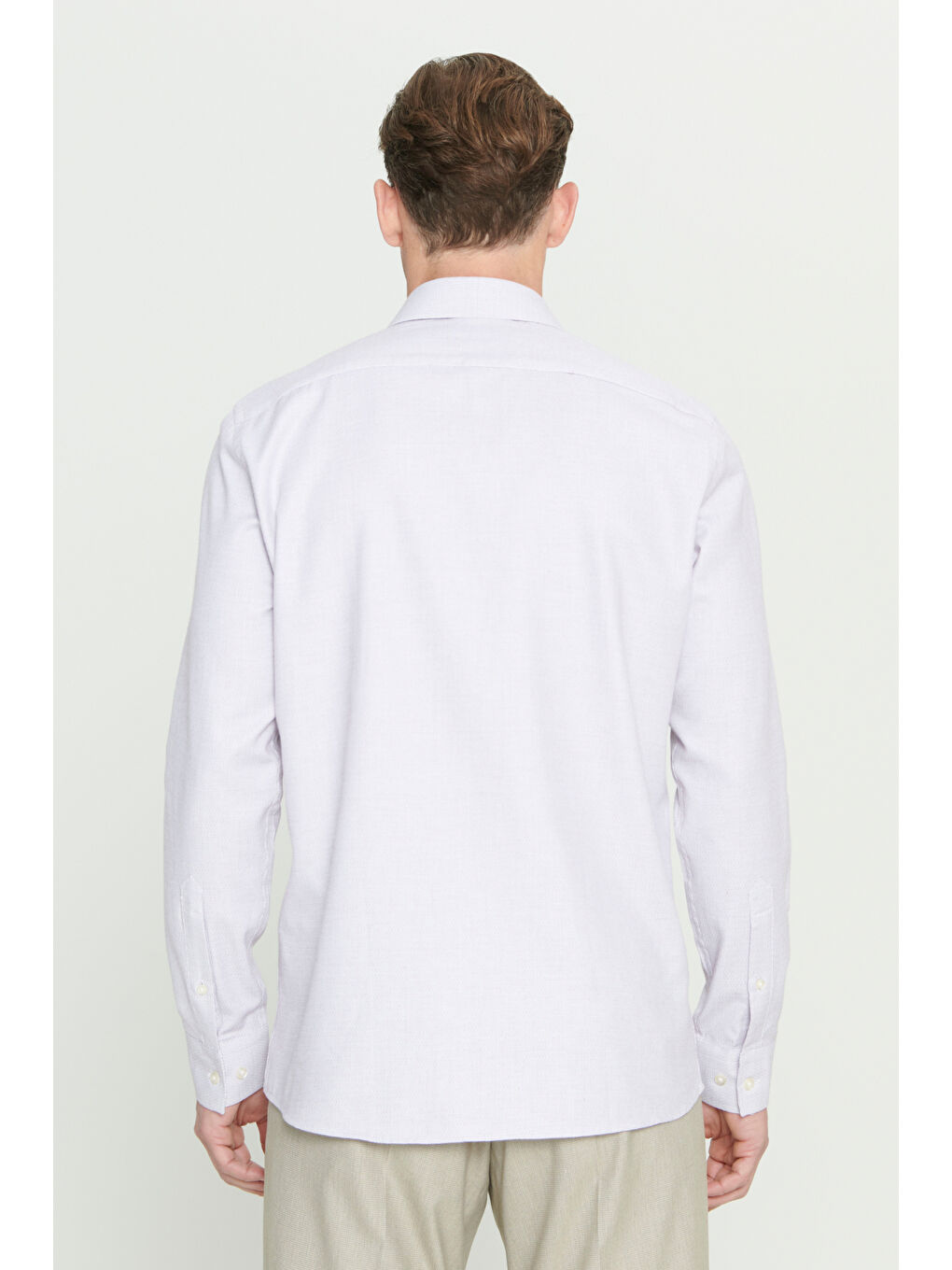 Erkek Bordo-Beyaz Slim Fit Dar Kesim Klasik Yaka Pamuklu Armürlü Gömlek-4